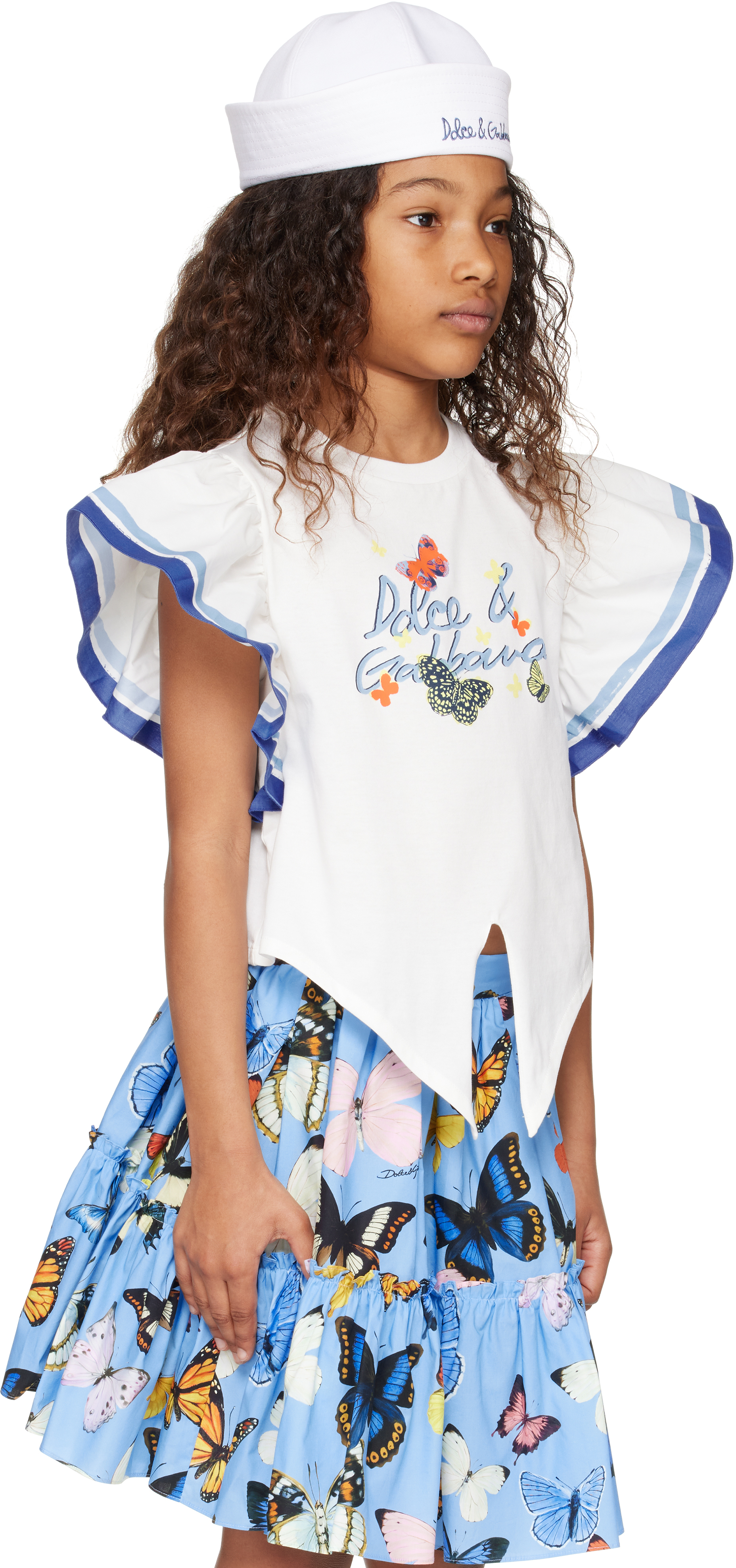 Dolce & Gabbana Kids White Jersey & Poplin T-shirt In S9000 Variante Abbin