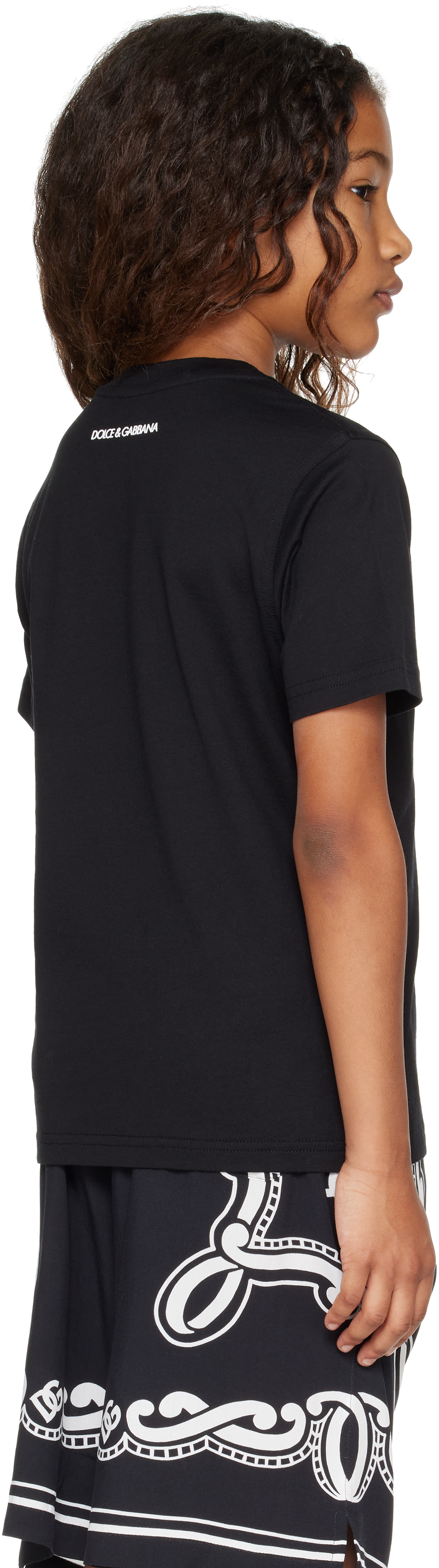 Dolce & Gabbana Kids Black Jersey Dg Logo T-shirt In N0000 Nero