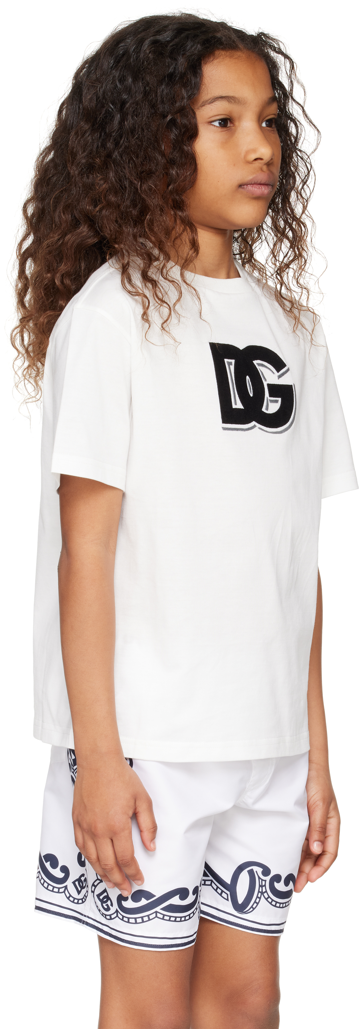 Dolce & Gabbana Kids White Dg Logo Jersey T-shirt In W0111 Bianco