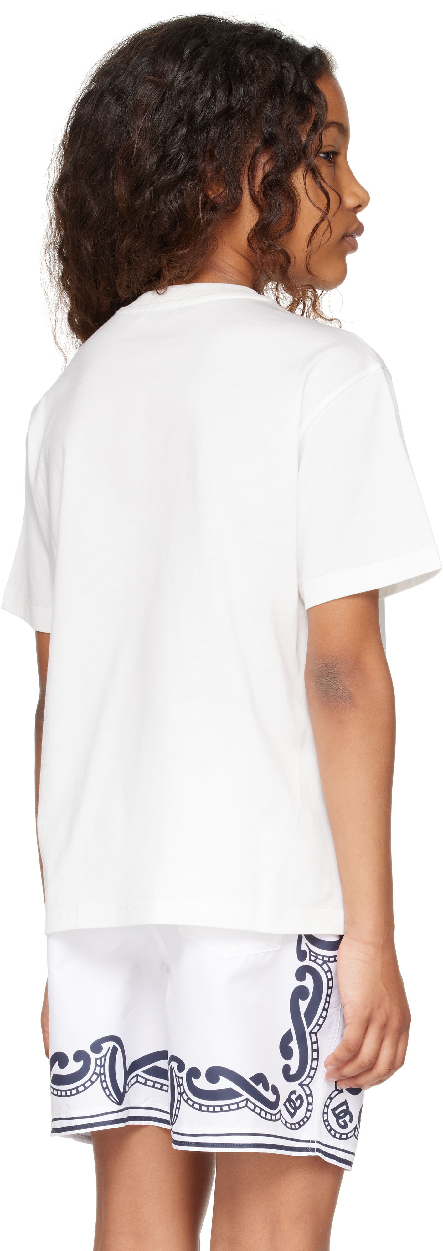 Dolce & Gabbana Kids White Dg Logo Jersey T-shirt In W0111 Bianco
