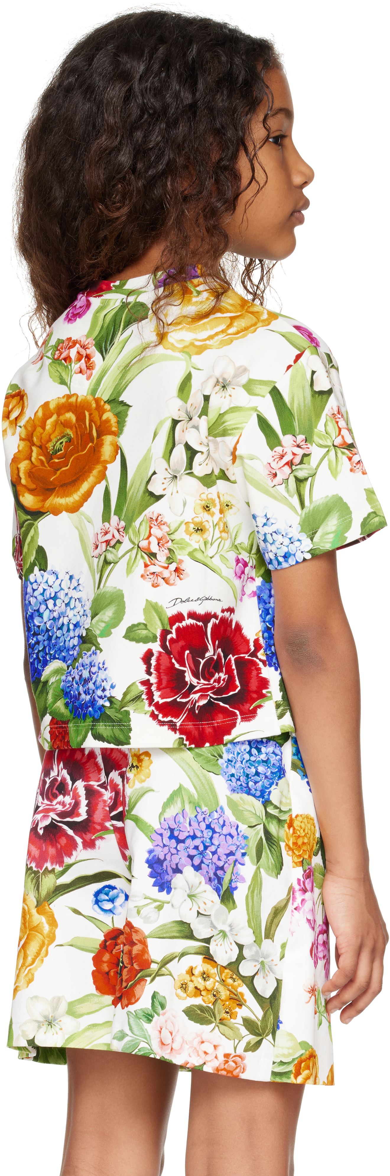 Dolce & Gabbana Kids Multicolor Floral Print Jersey T-shirt In Ha5ku Mix Fiori F.bc