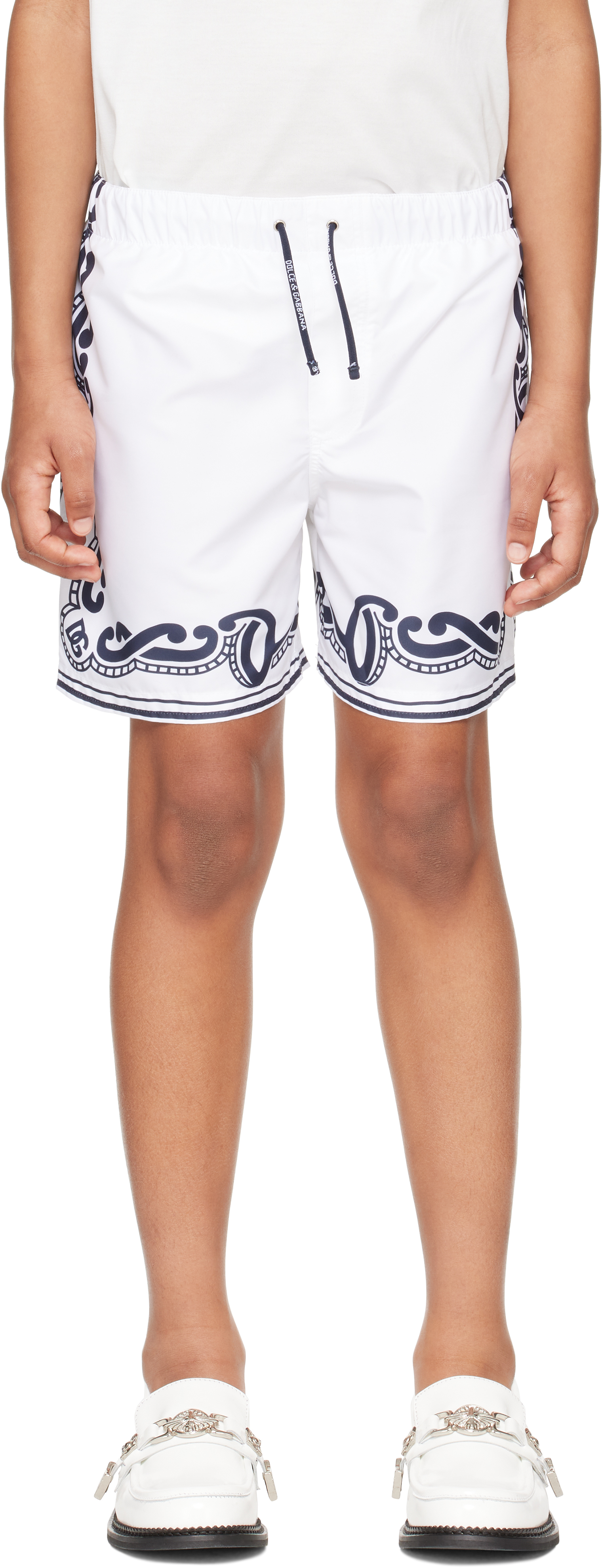 Kids White Bandanna Print Swim Shorts by Dolce&Gabbana | SSENSE