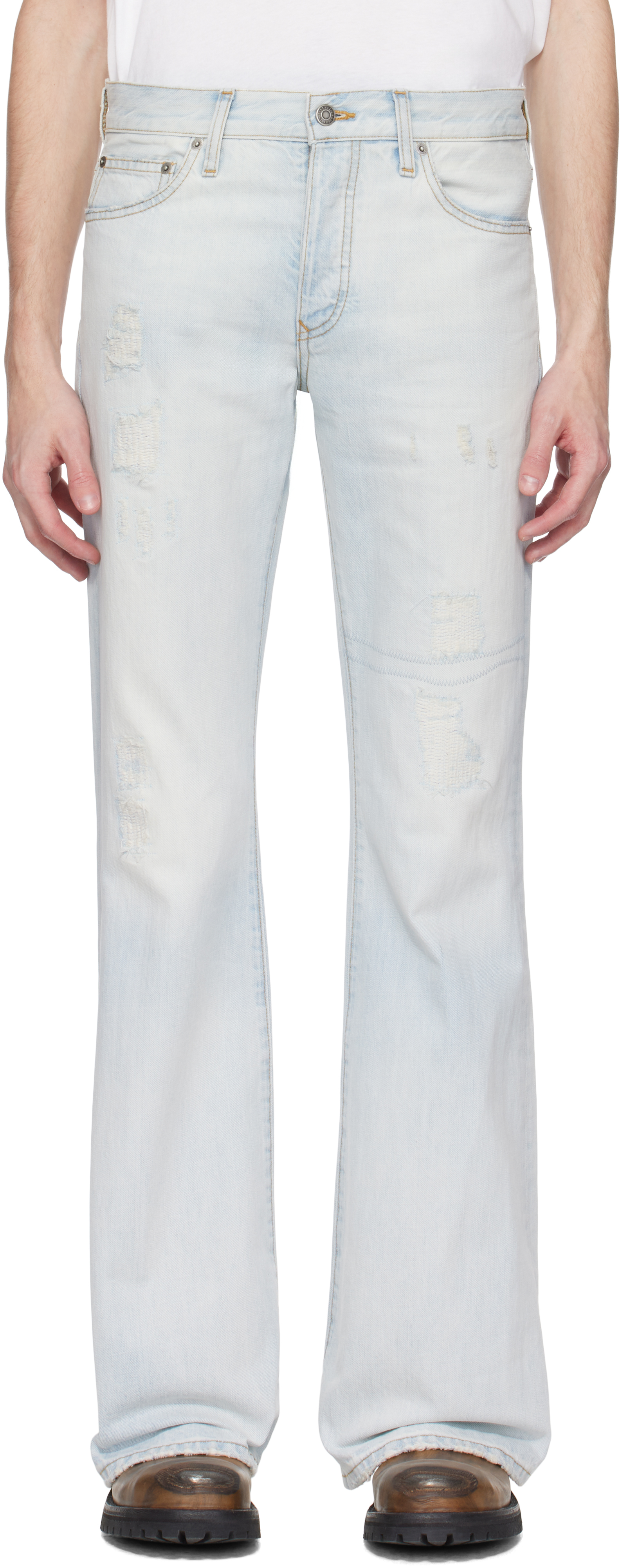 Blue Jimmy Crispy Rigid Flare Jeans