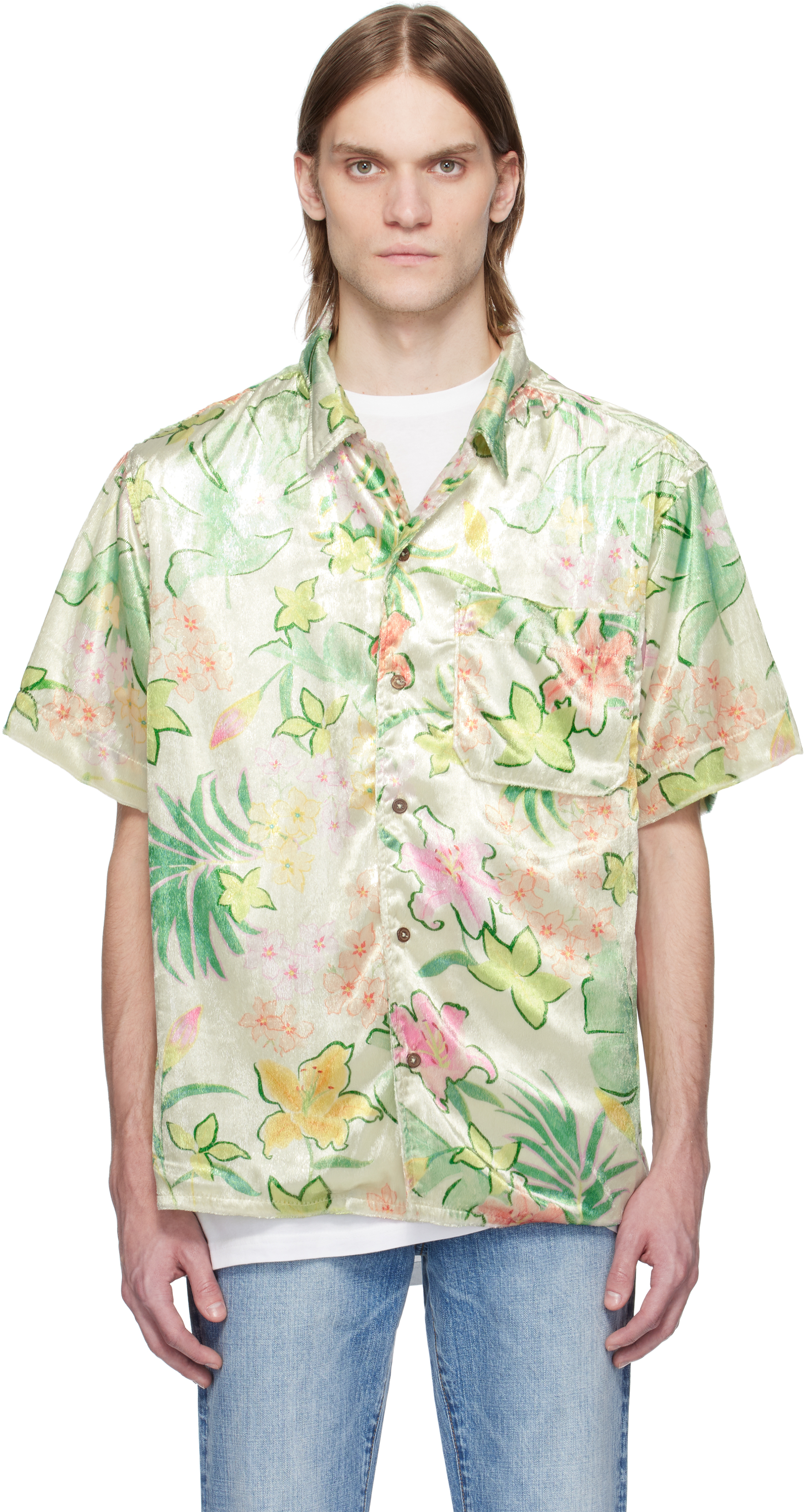 Cout De La Liberte Green & Off-white Bowling Shirt