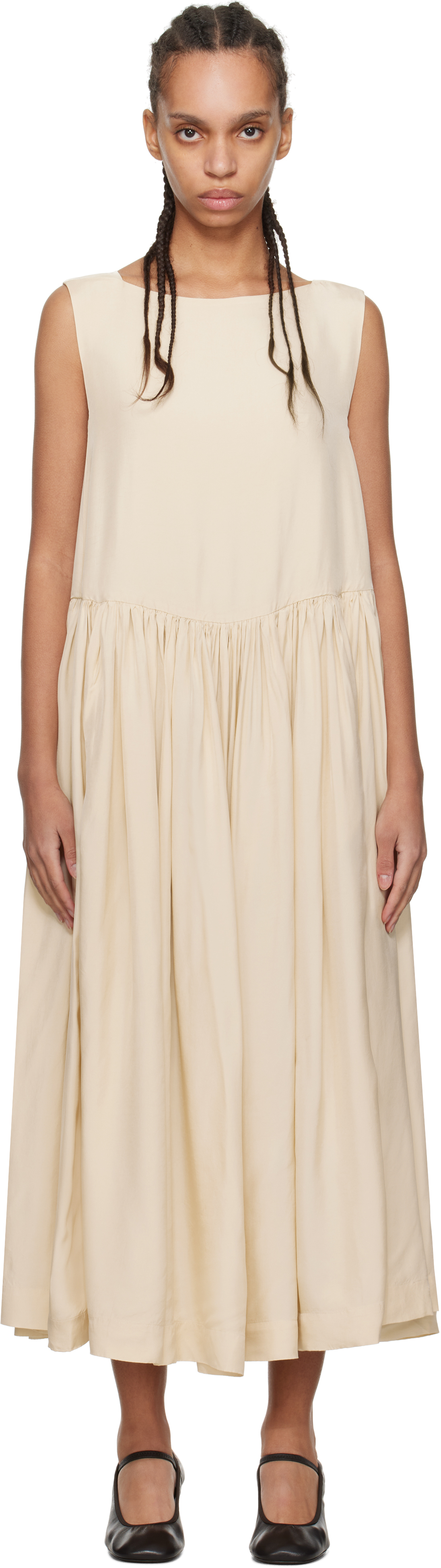 Beige Pomme Midi Dress