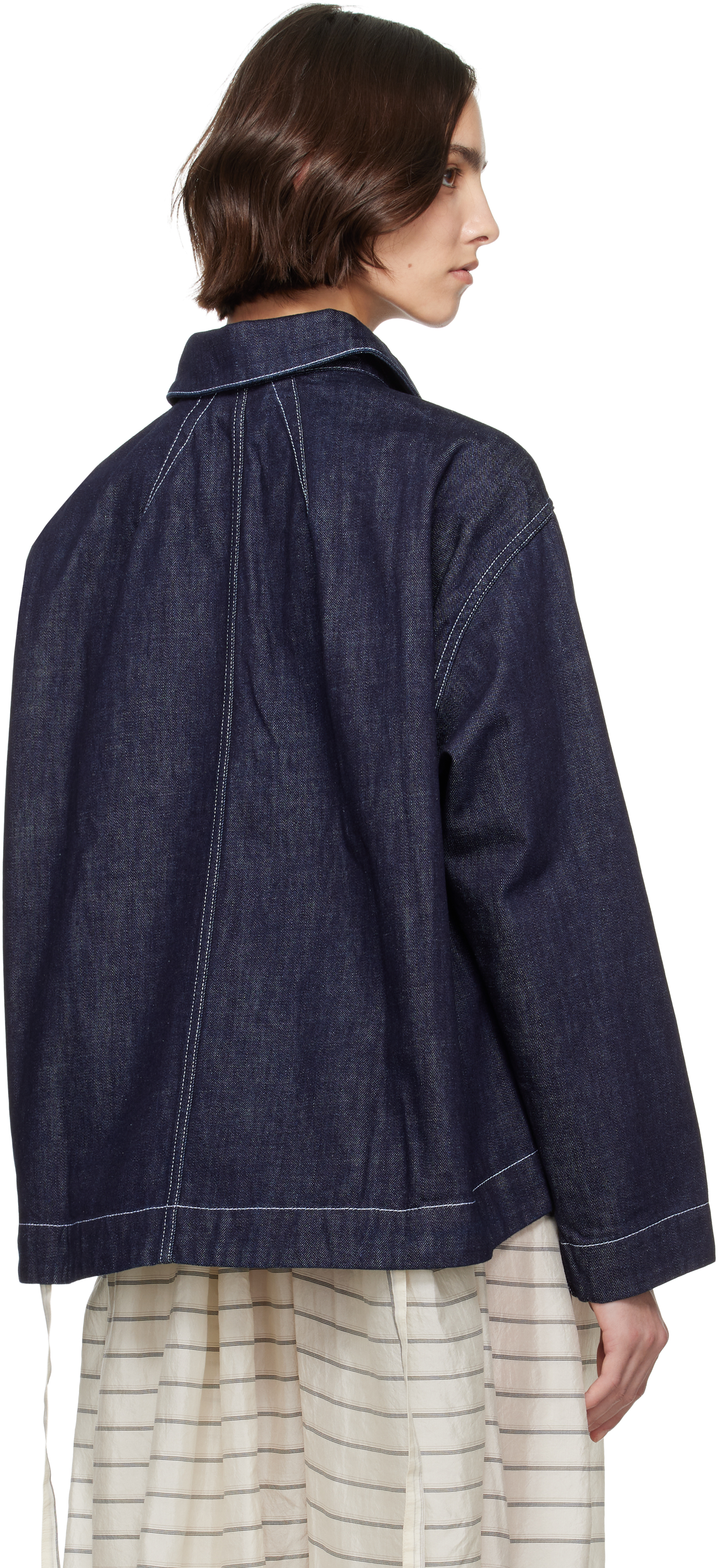 Casey Casey Indigo Drays Travail Denim Jacket In Indigo