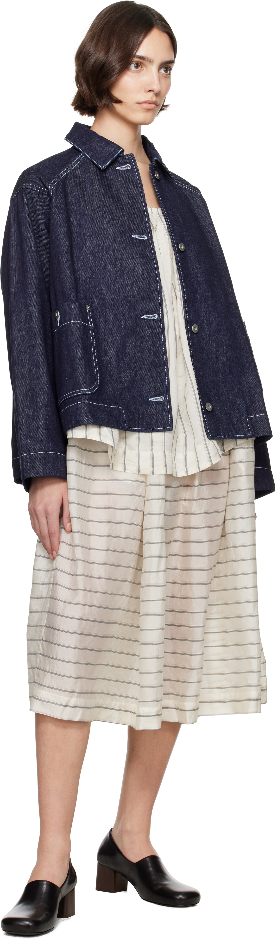 Casey Casey Indigo Drays Travail Denim Jacket In Indigo