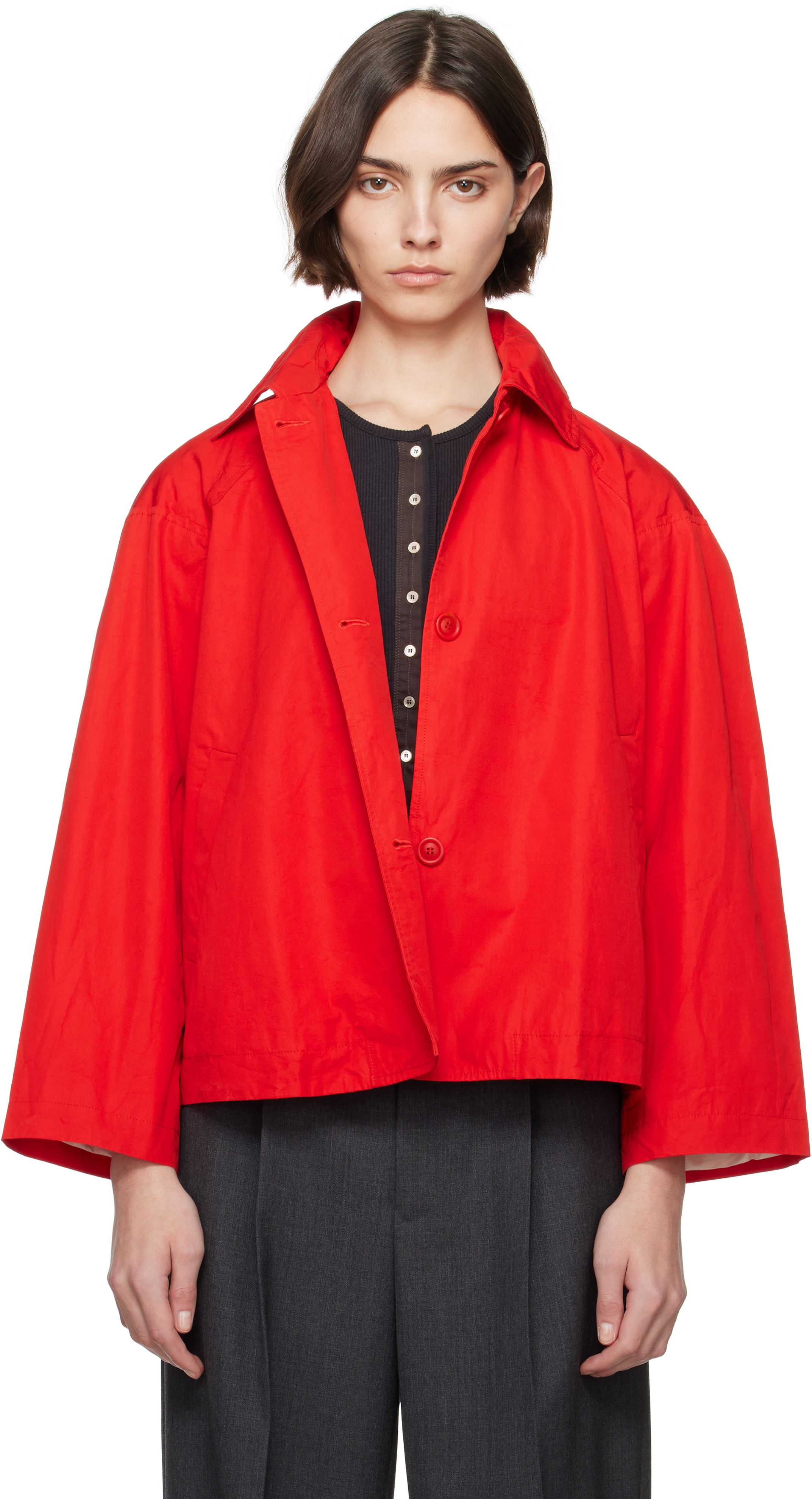 【関税込み】CASEY CASEY レッド Drays ジャケット CASEY CASEYのレッド Drays ジャケットがセール中