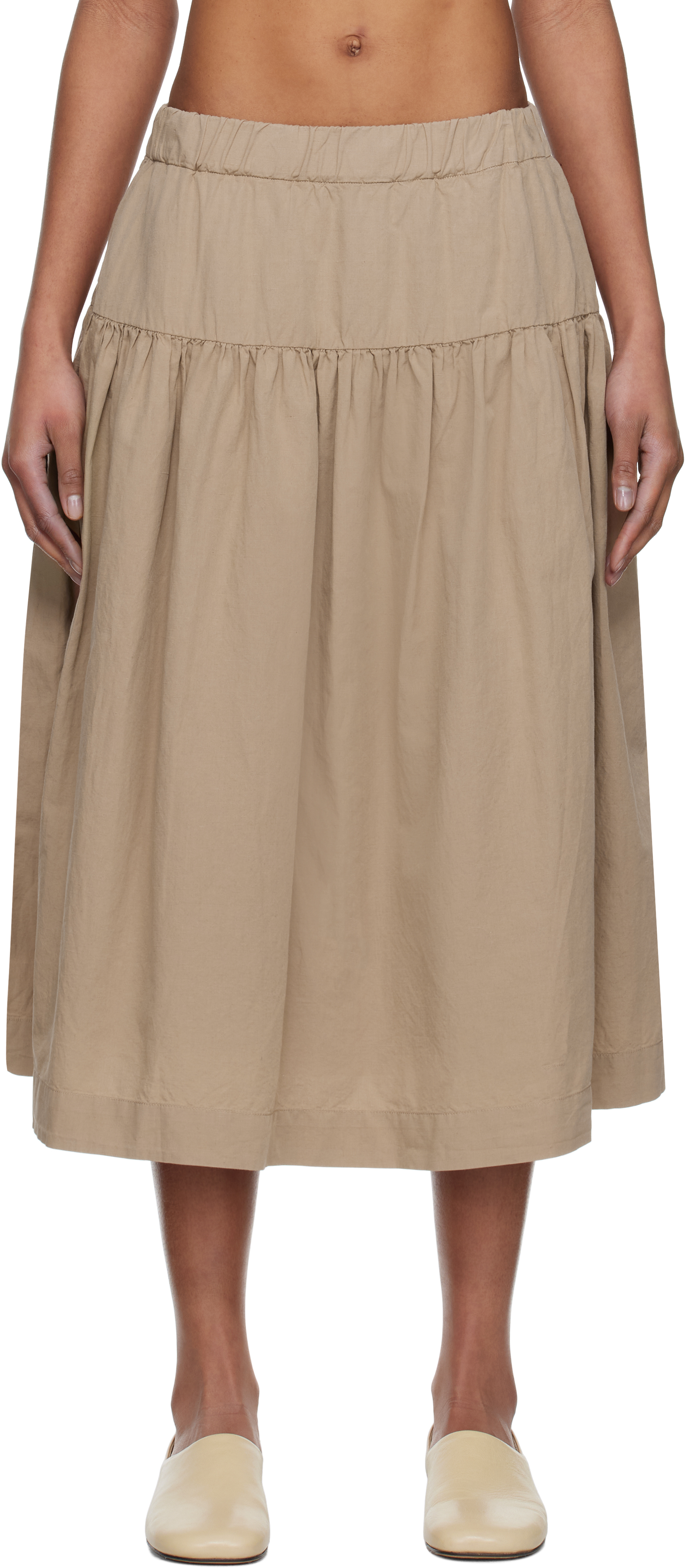 Beige Upup Midi Skirt