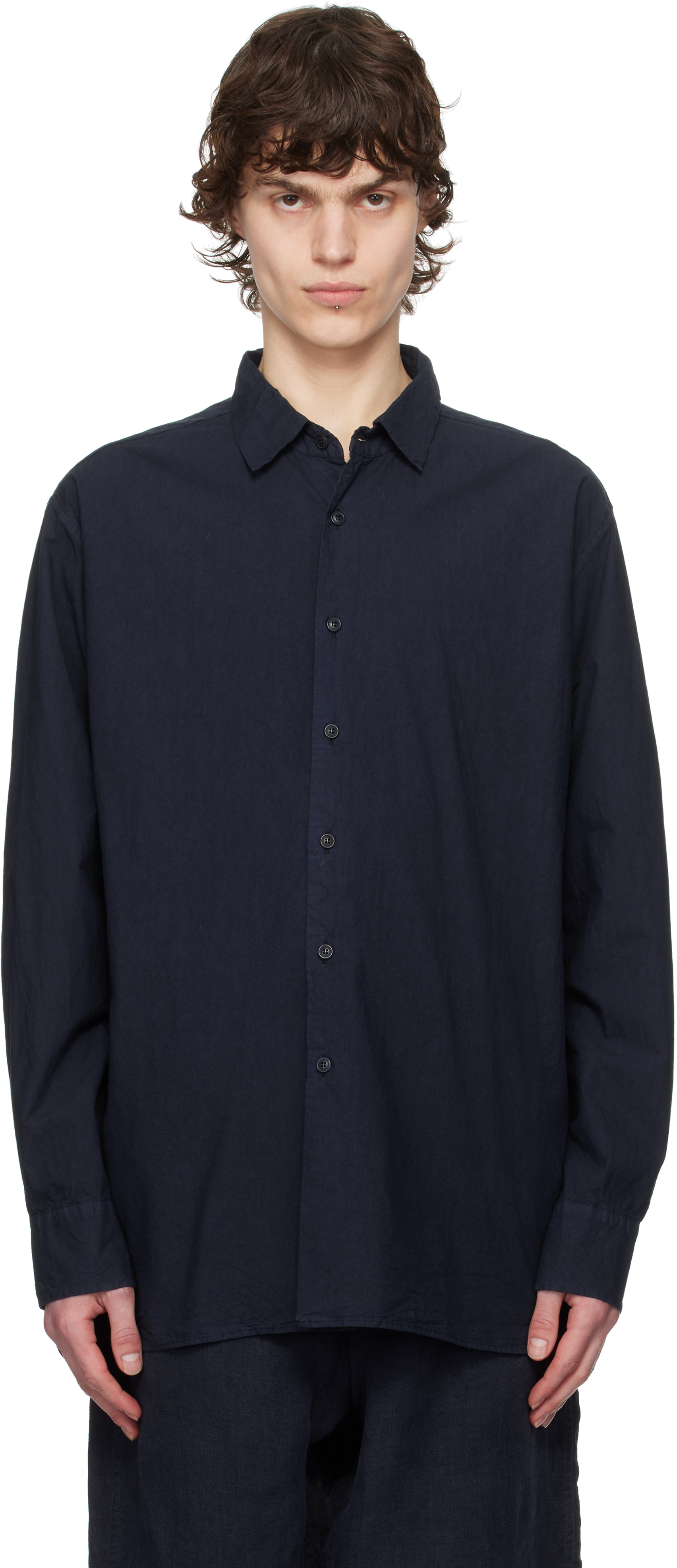 Navy Big Raccourcie Shirt