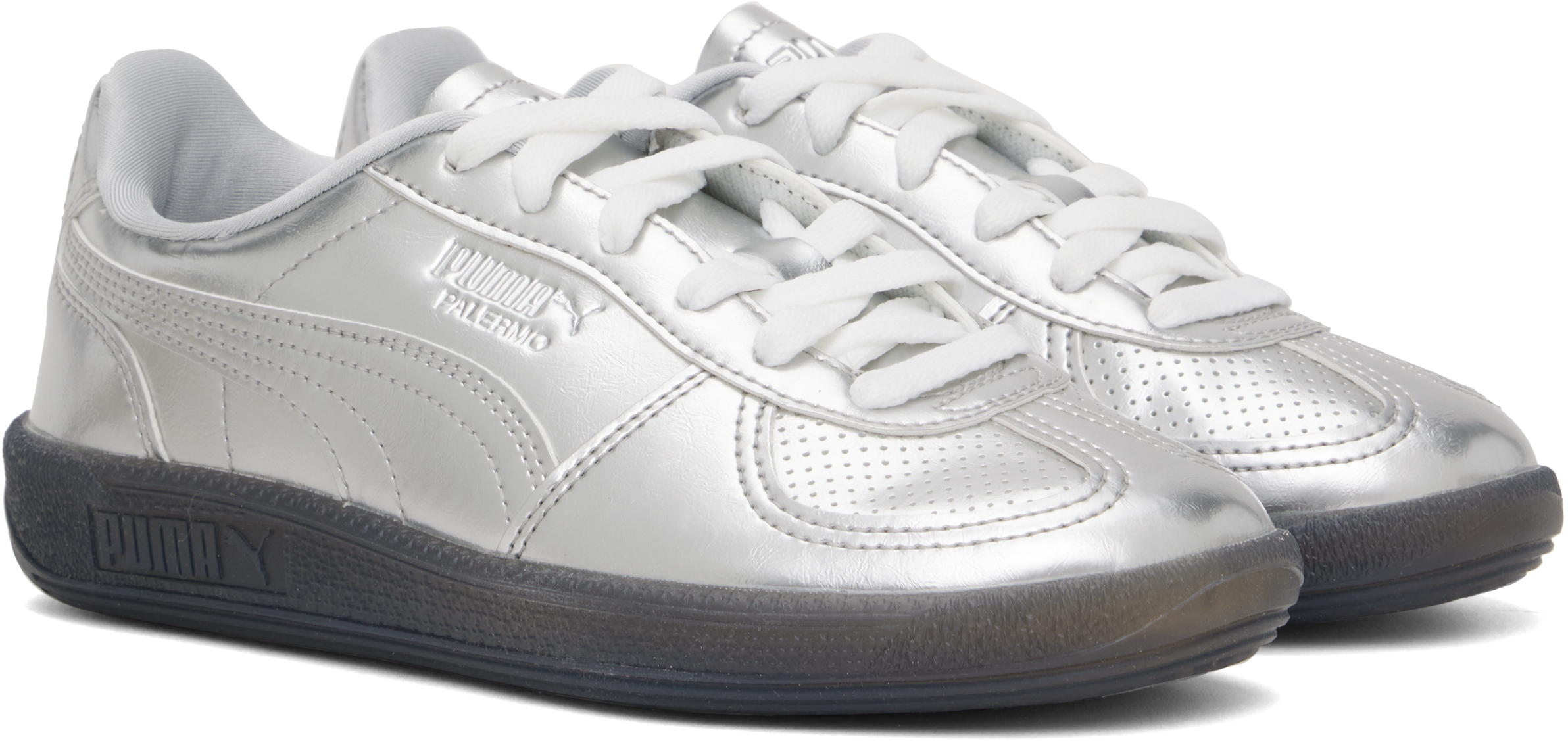 Shop Puma Silver Palermo Astro Escape Sneakers In  Silver- Bla
