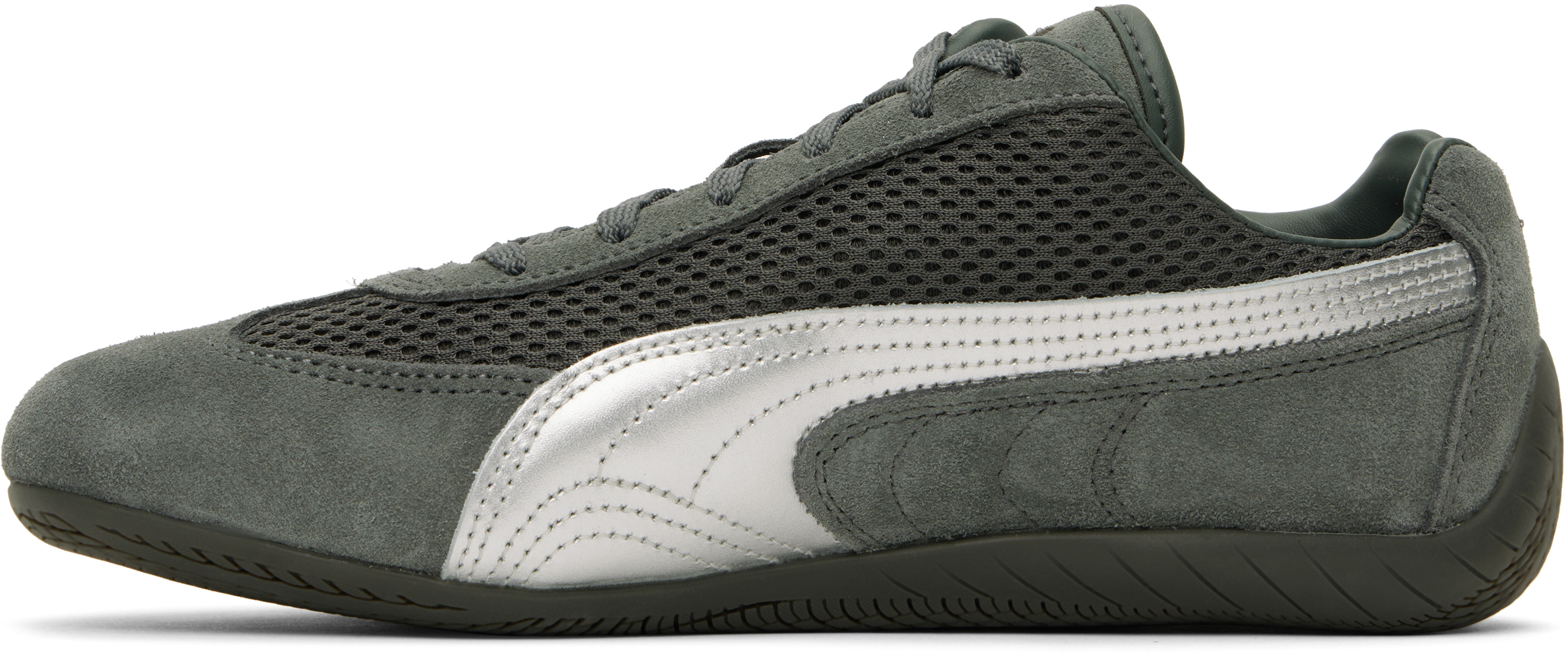 Puma 'speedcat' Grey Low Top Sneakers With Logo Patch On The Tongue And Formstrip Logo Detail On The Side In Gray