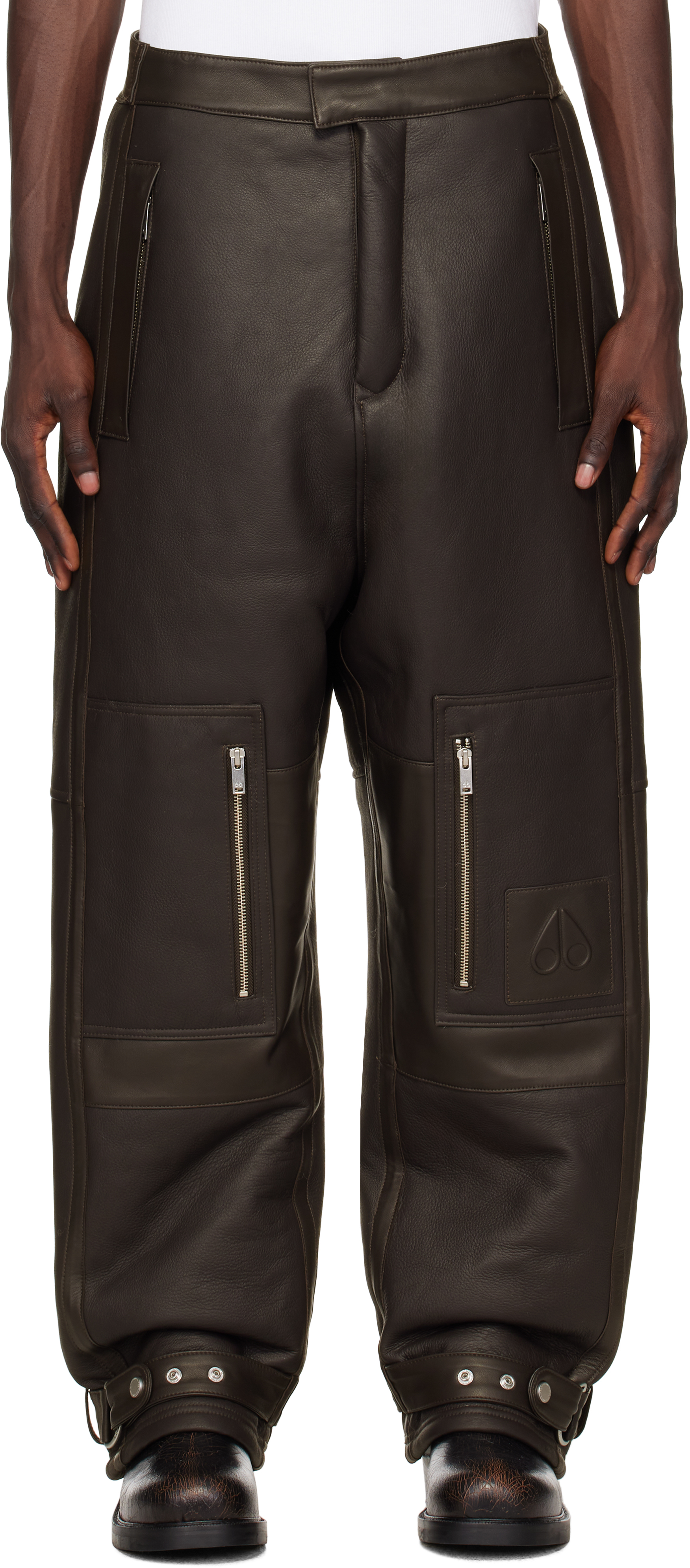 Brown Darrell Leather Pants