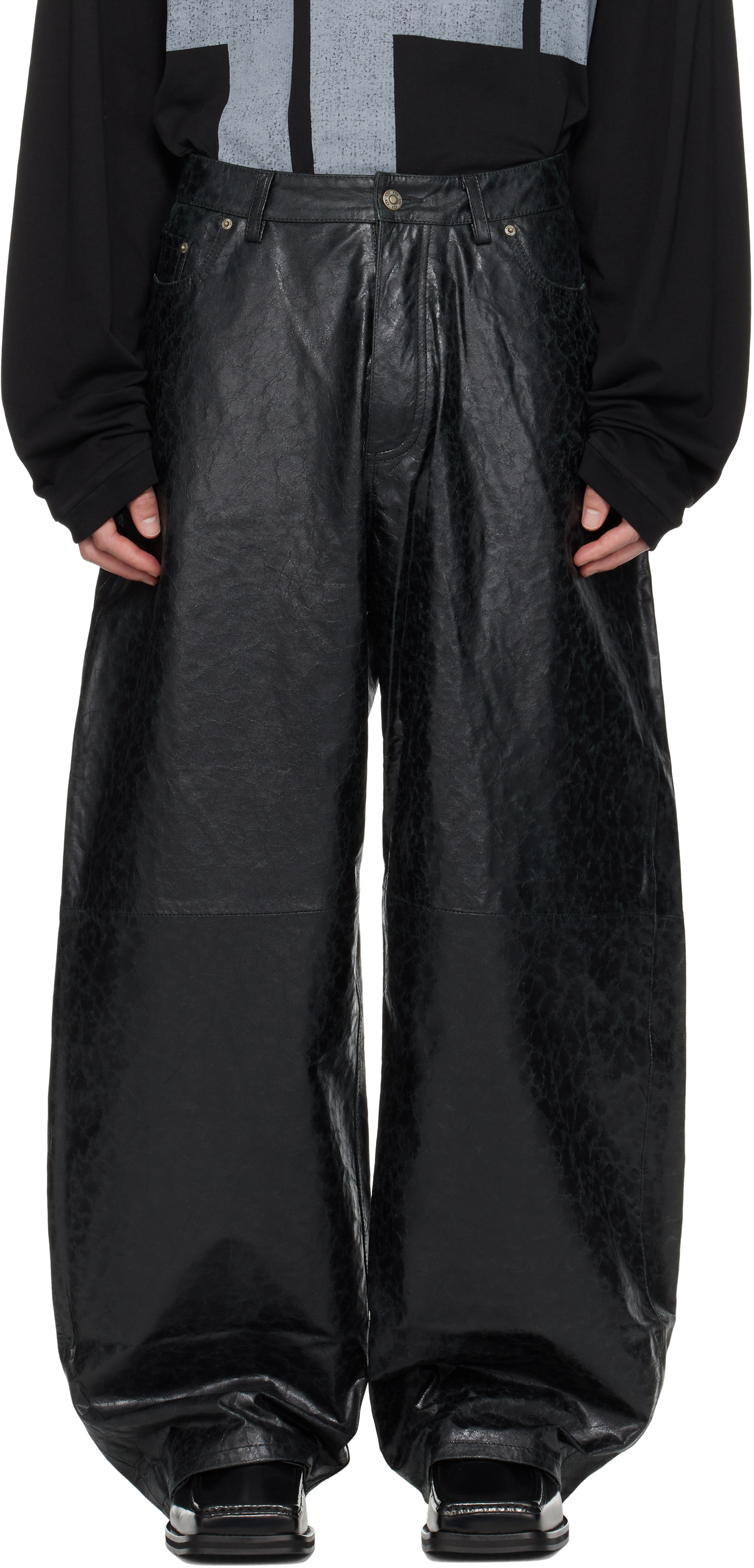 Black 'Big Daddy' Leather Pants