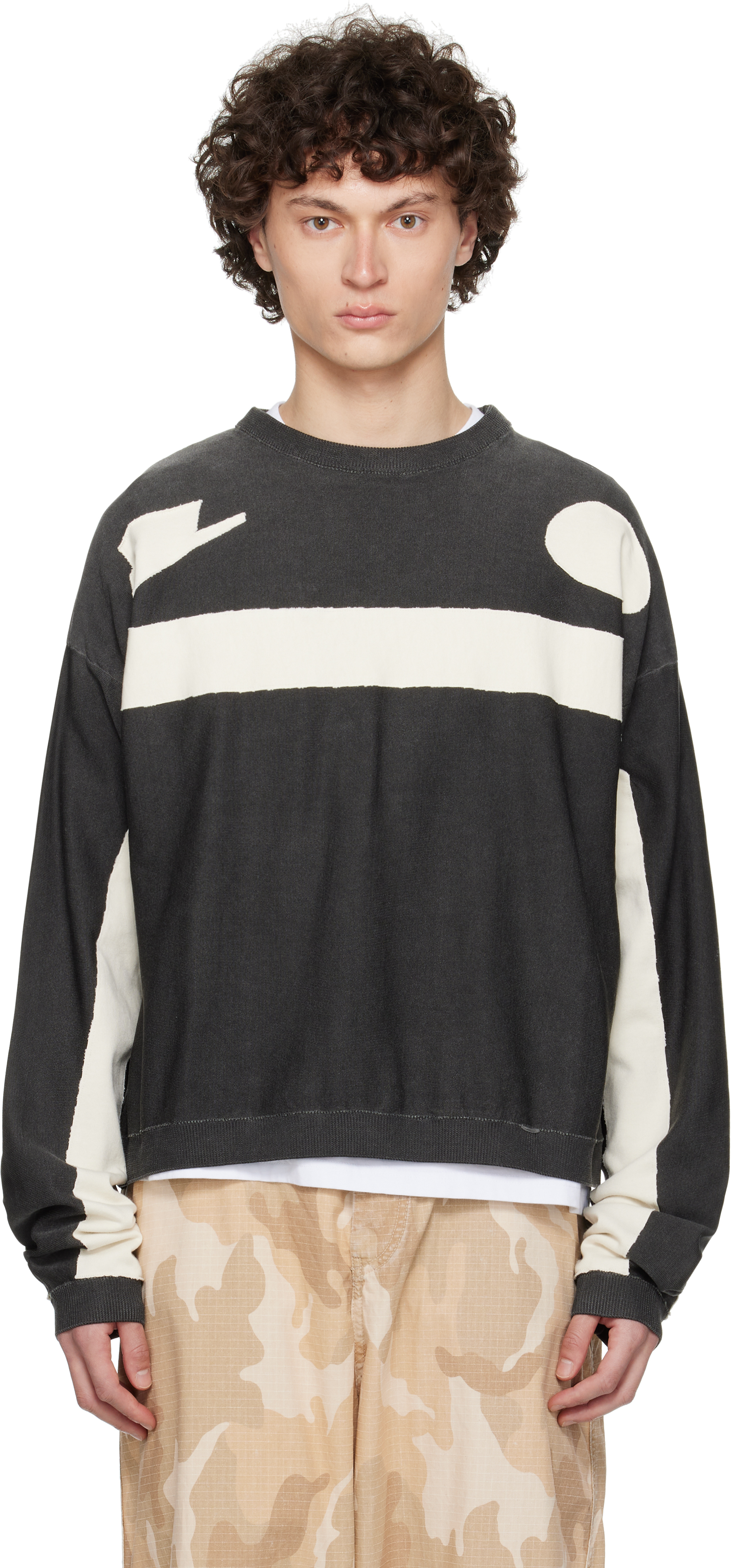 Black Soccer Knit Sweater