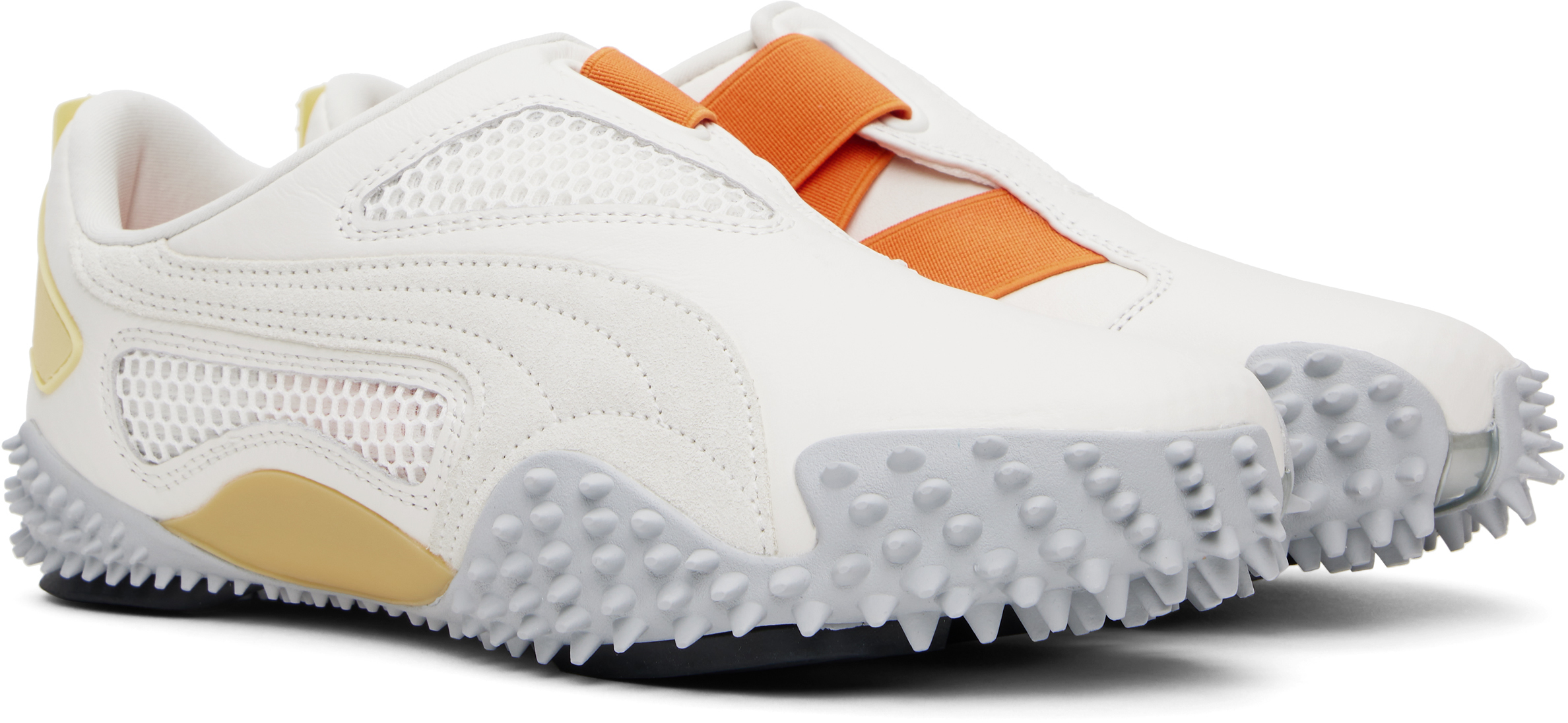 Puma Brown Ur Mostro Communication Sneakers In Warm White-light Str