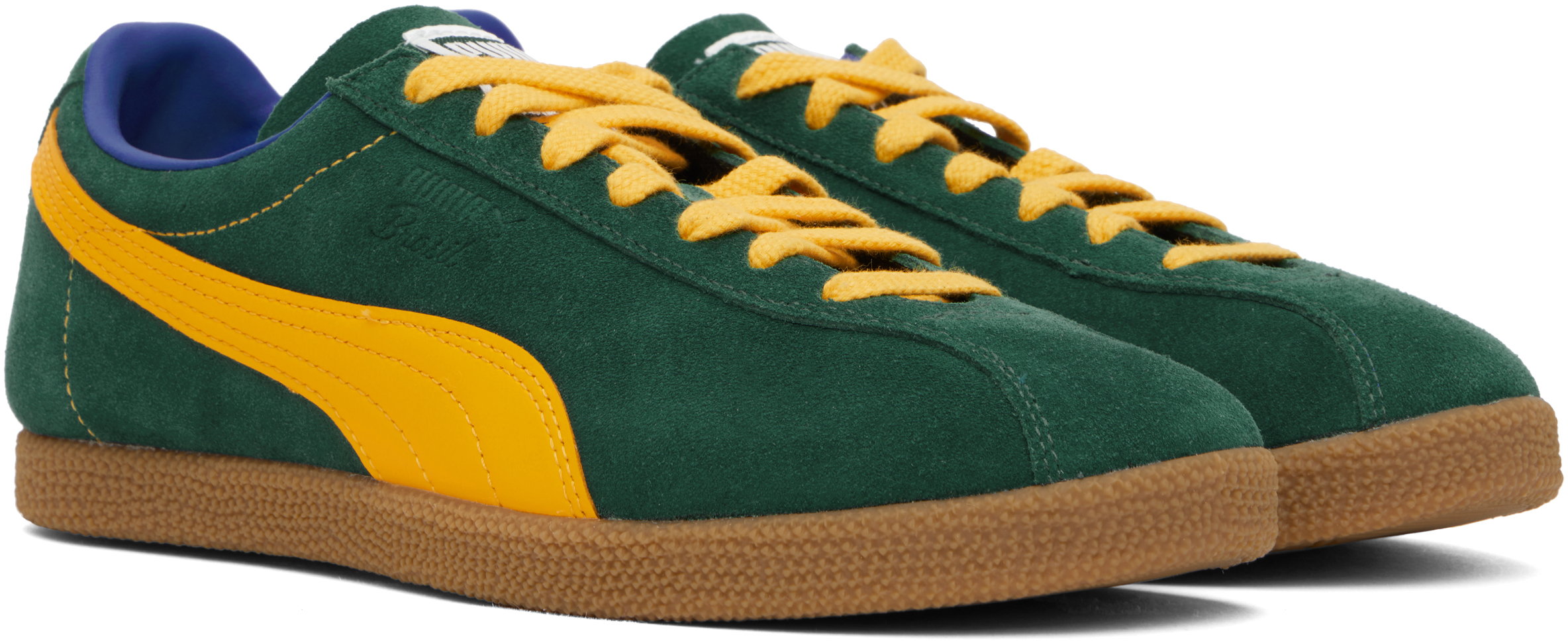 Puma Brasil Sneaker In Dark Myrtle-tangerin