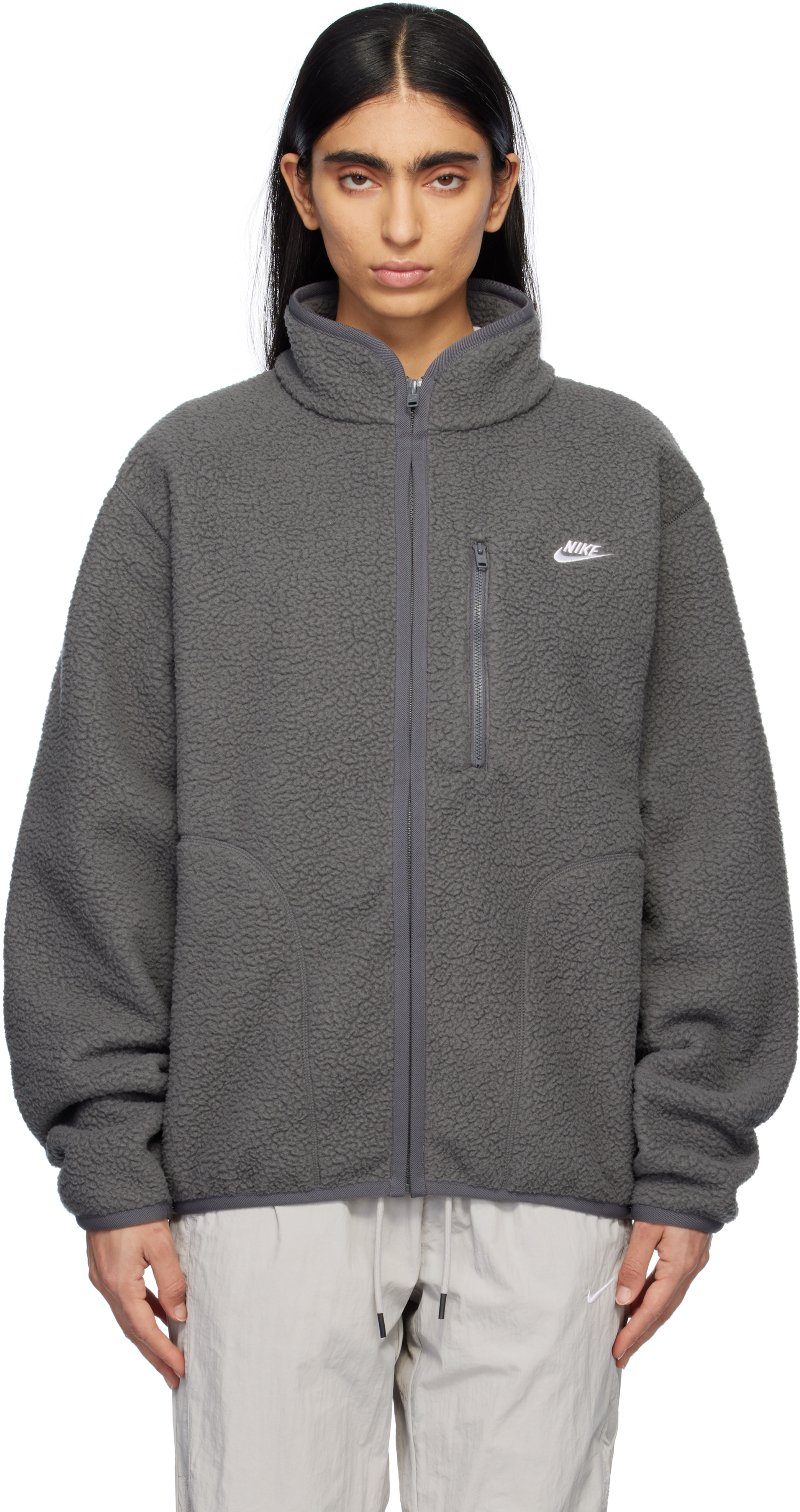 Gray Sportswear Club Fleece Jacket