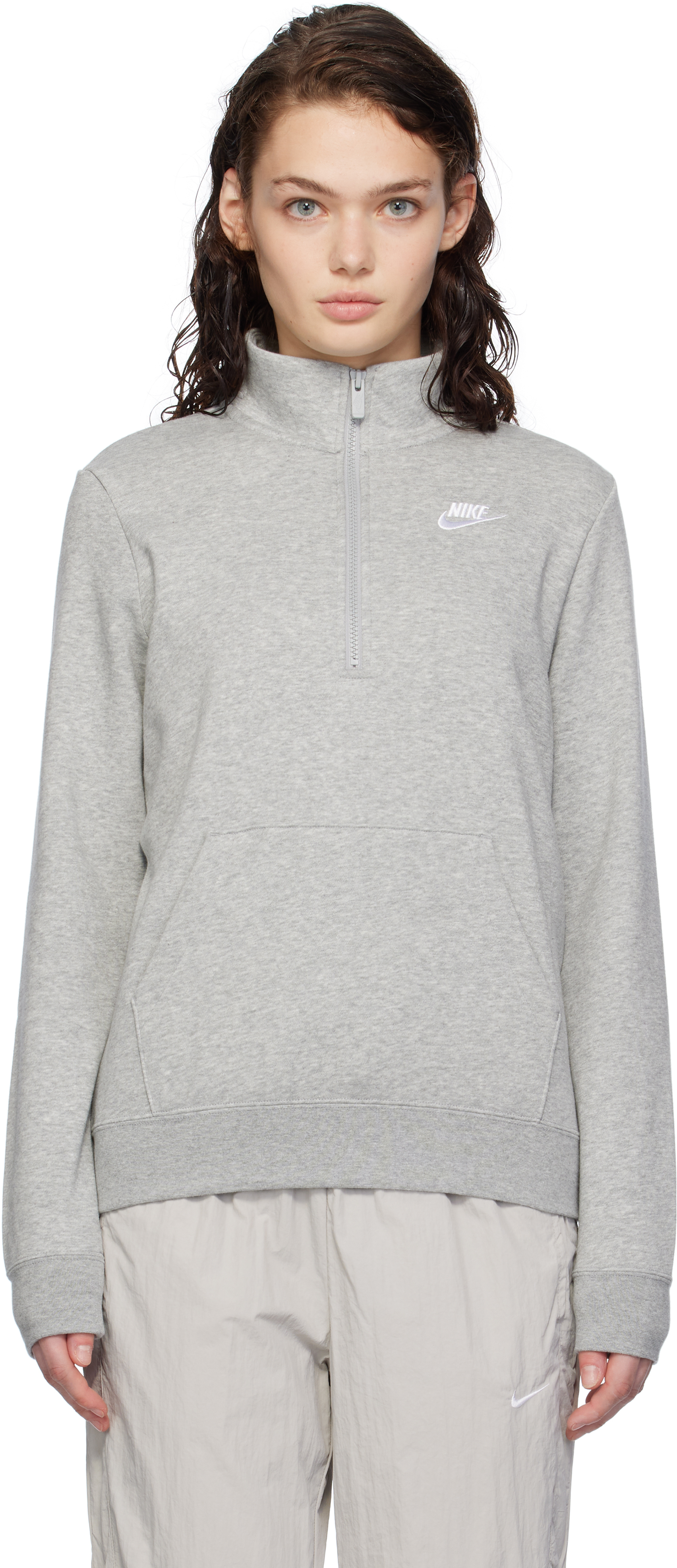 Gray Sportswear Club Fleece Sweatshirt