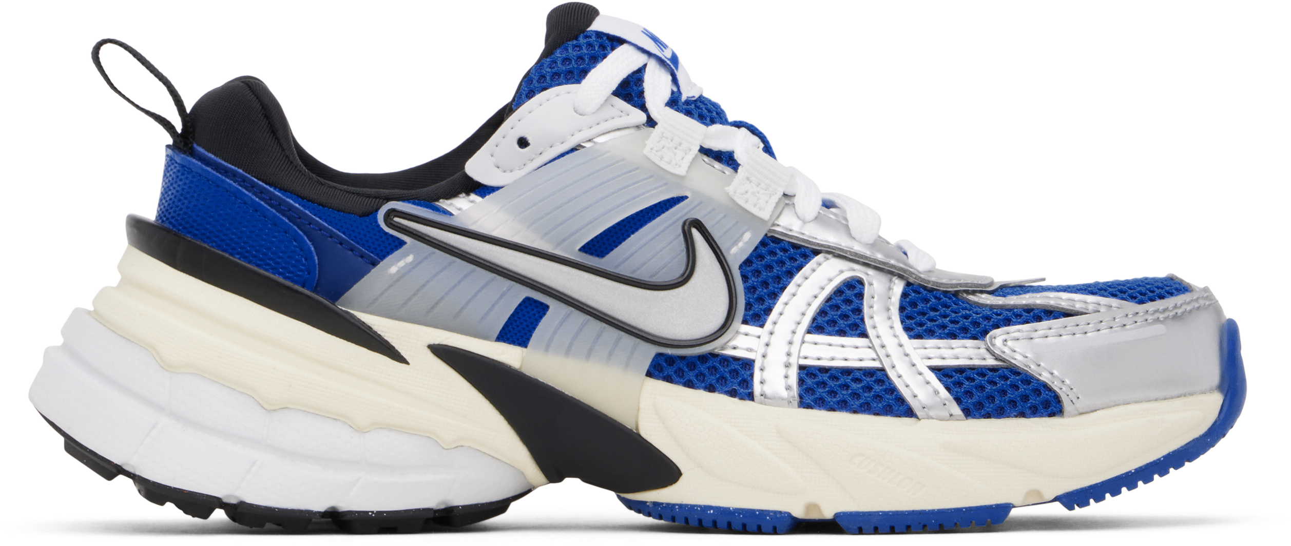 Nike Blue V2k Run Sneakers In Game Royal/metallic