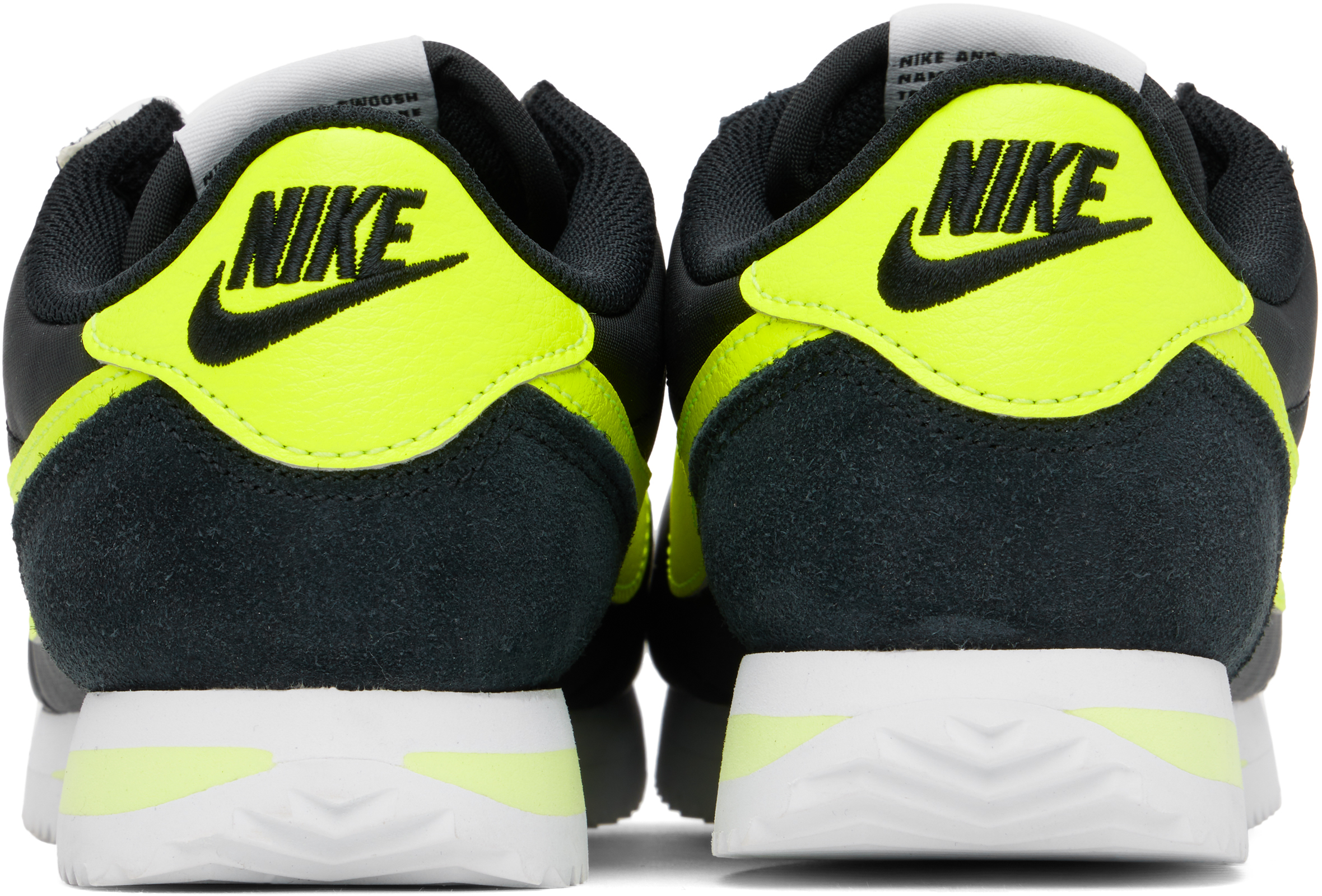 Nike Black & Yellow Cortez Sneakers In Black/volt-white-bla