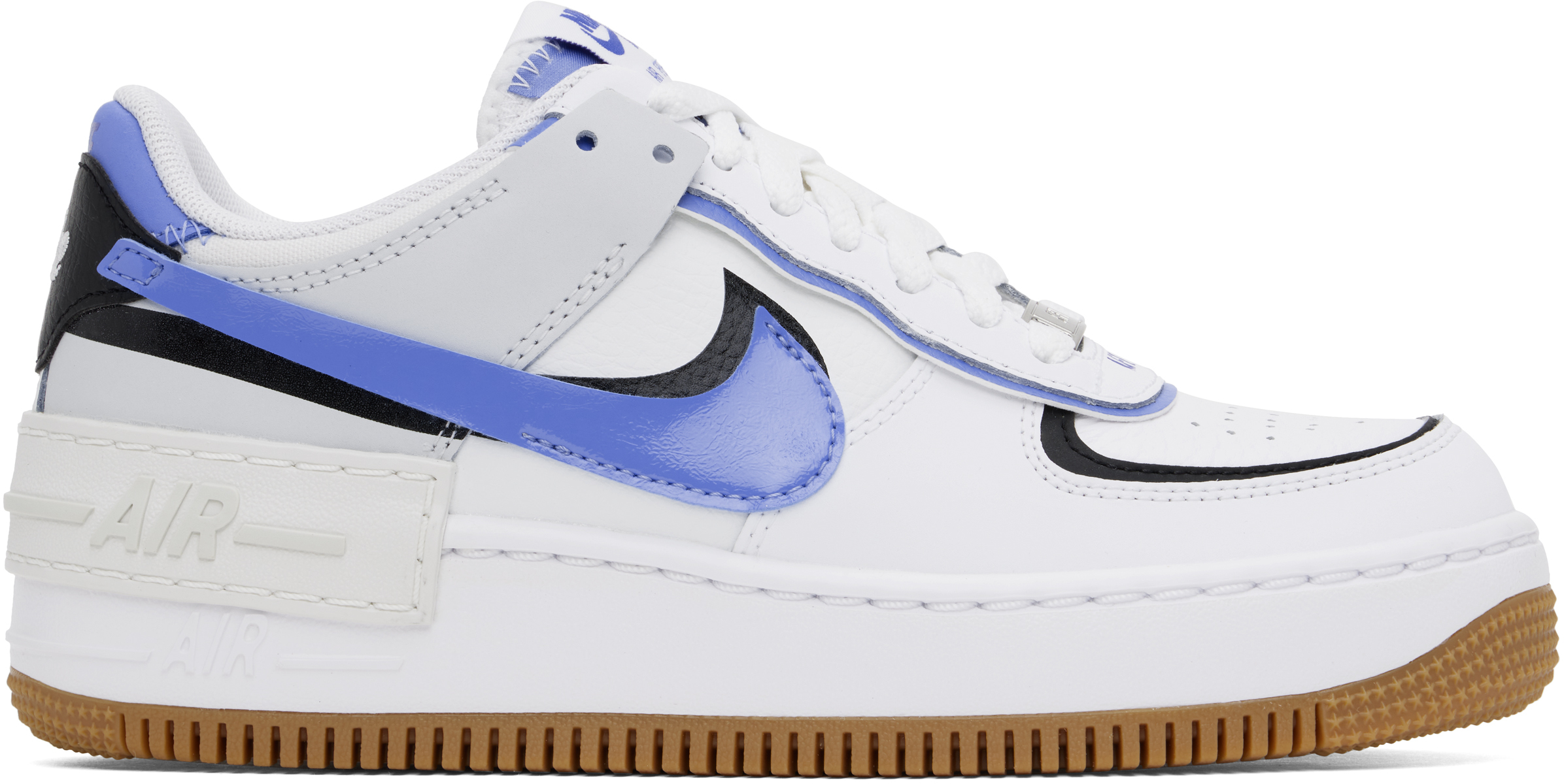 White & Blue Air Force 1 Shadow Sneakers