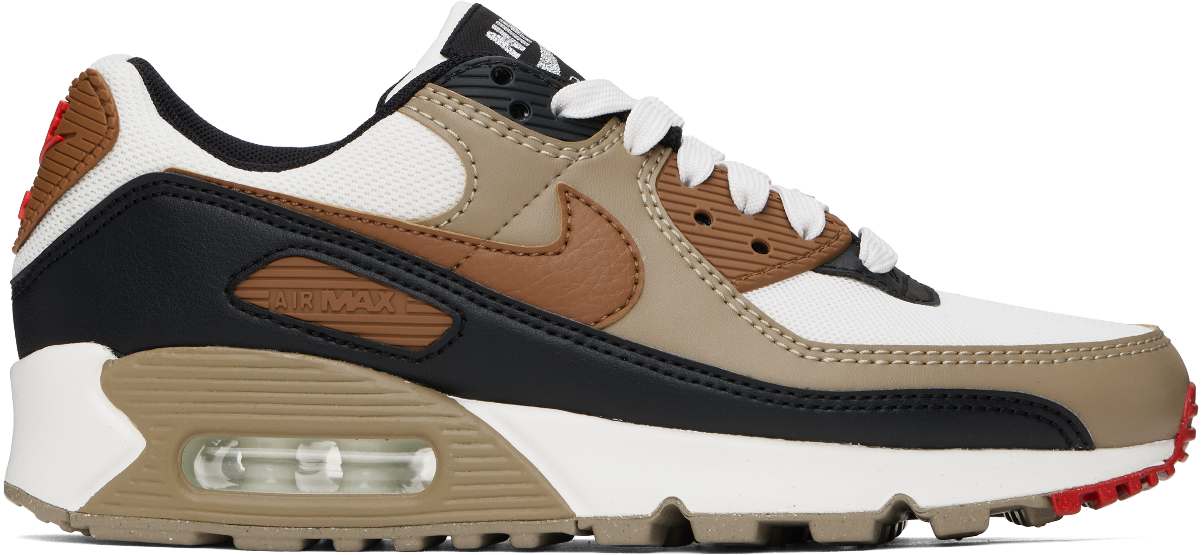 White & Brown Air Max 90 Sneakers