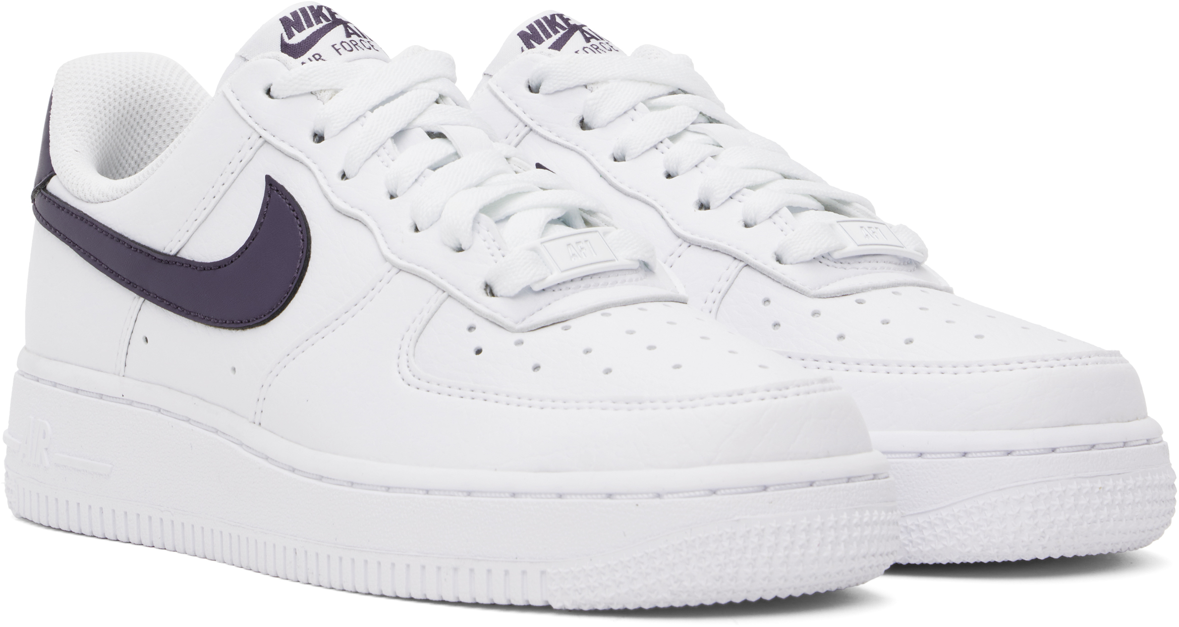 Nike White & Purple Air Force 1 '07 Next Nature Sneakers In White/dark Raisin
