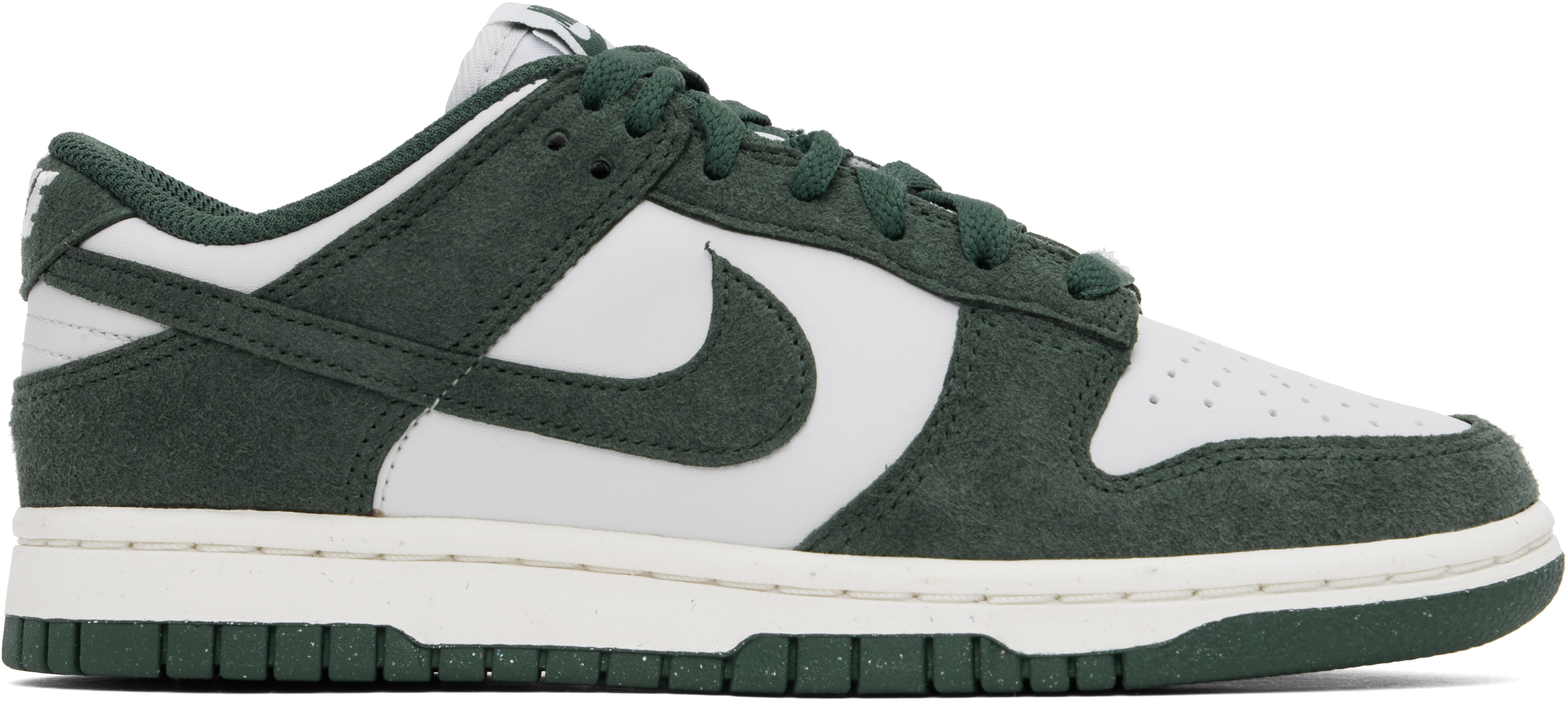 White & Green Dunk Low Sneakers