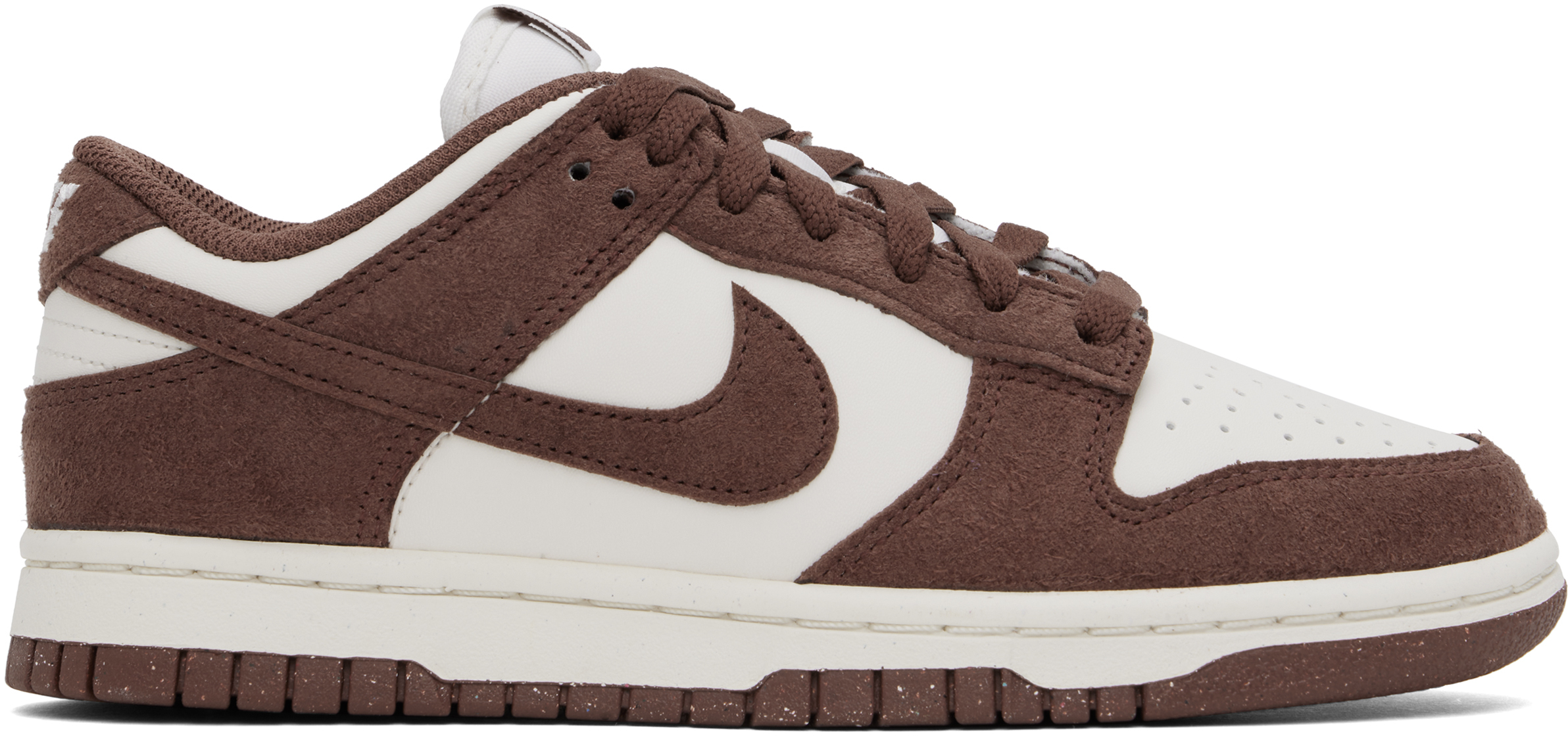 Nike White & Brown Dunk Low Sneakers In Ironstone/anthracite