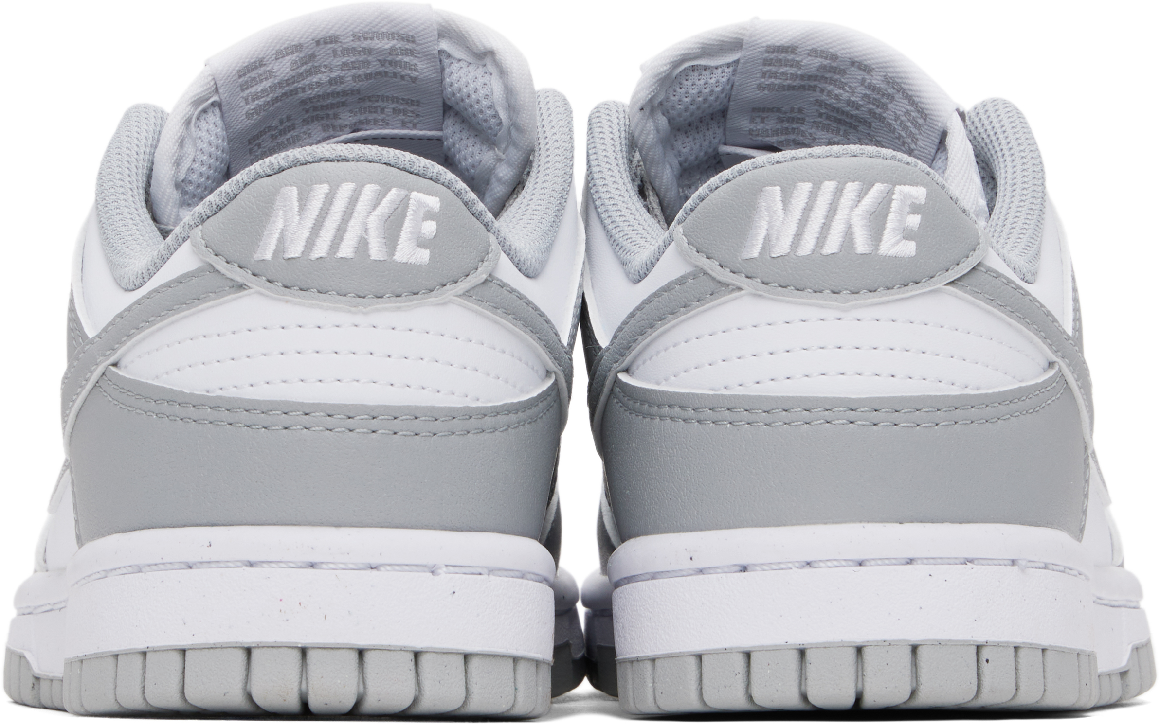 Nike White & Gray Dunk Low Next Nature Sneakers In White/lt Smoke Grey