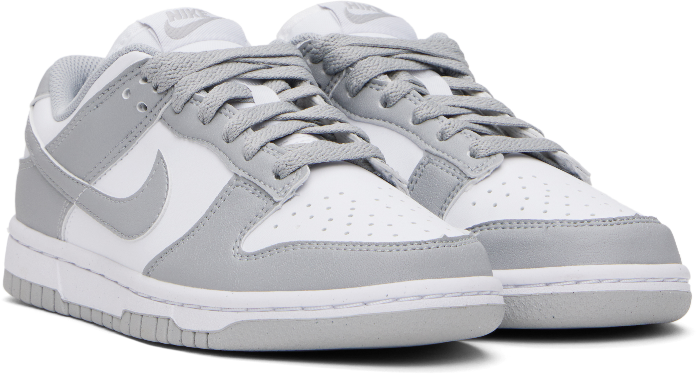 Nike White & Gray Dunk Low Next Nature Sneakers In White/lt Smoke Grey