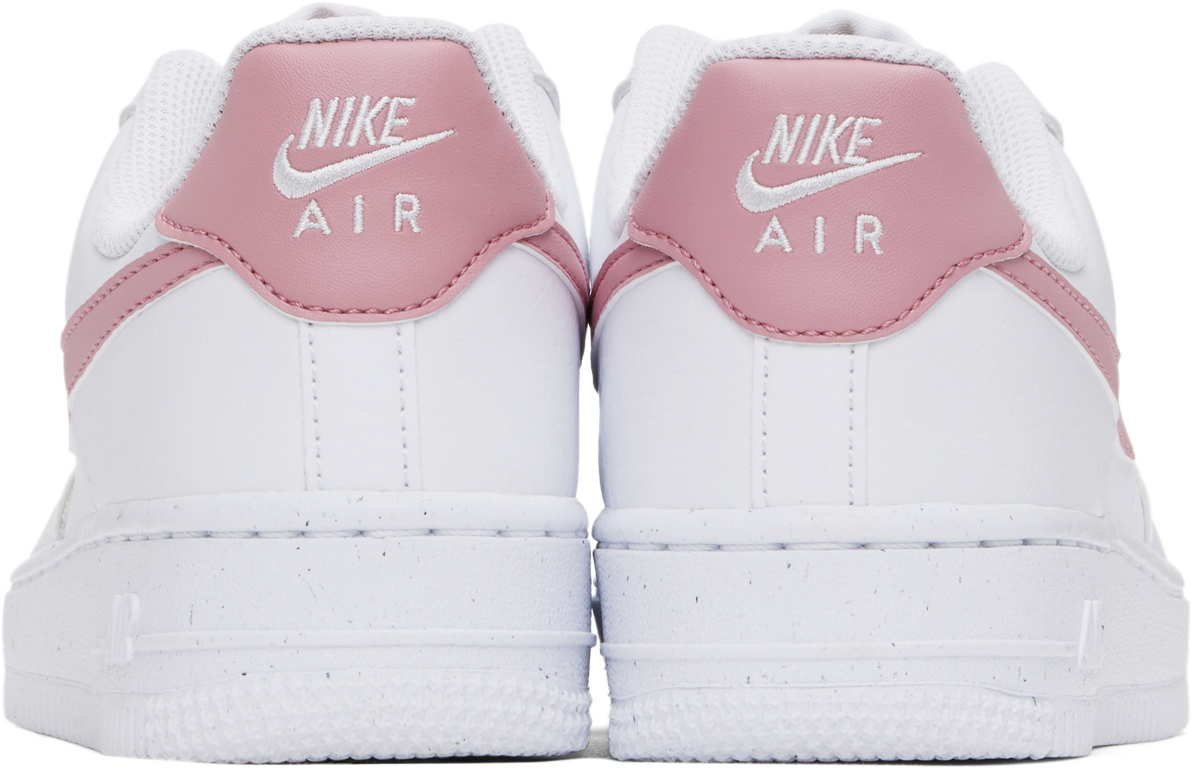 Nike White & Pink Air Force 1 '07 Next Nature Sneakers In White/elemental Pink