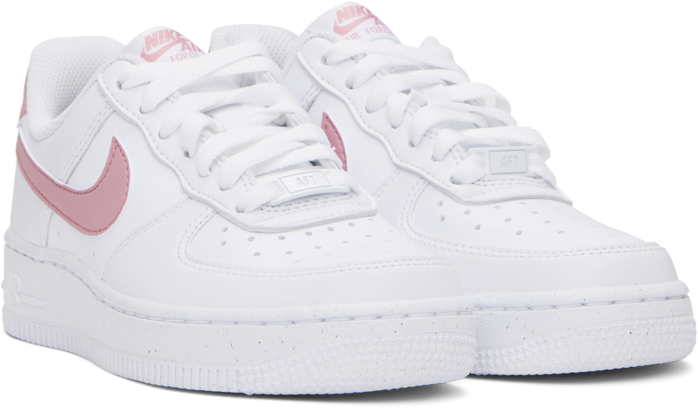 Nike White & Pink Air Force 1 '07 Next Nature Sneakers In White/elemental Pink