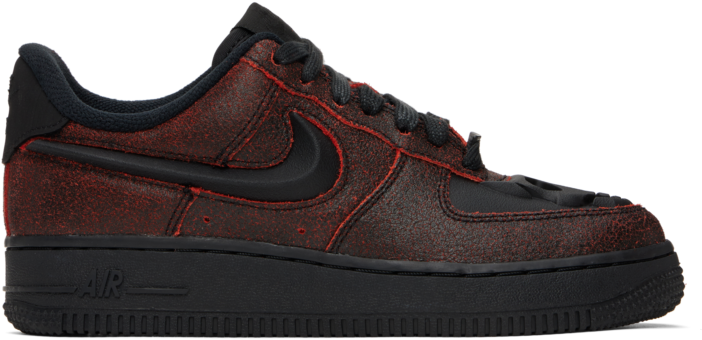 Black & Red Air Force 1 Retro 'Halloween' Sneakers