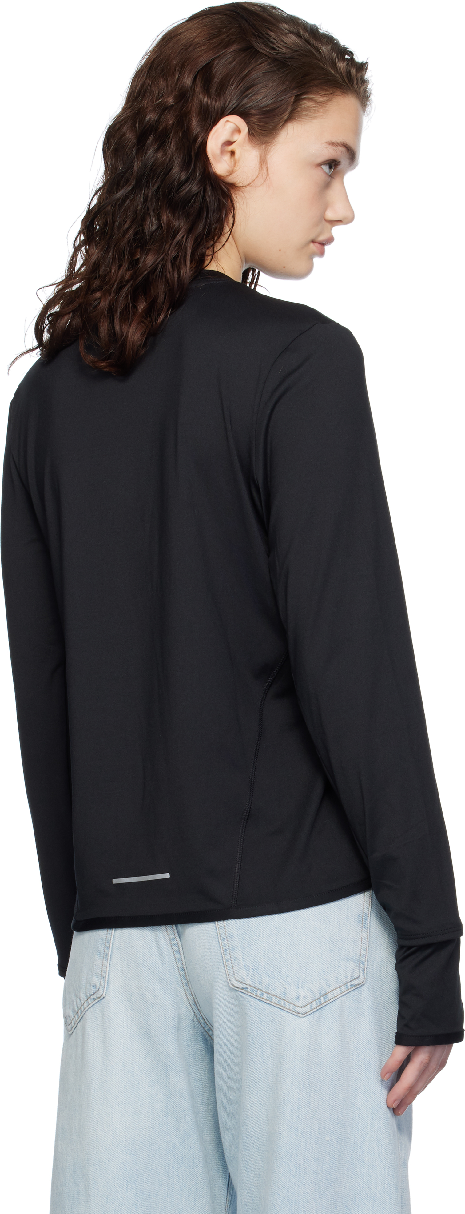 Nike Black Dri-fit Swift Element Uv Sport T-shirt In Black/reflective Sil