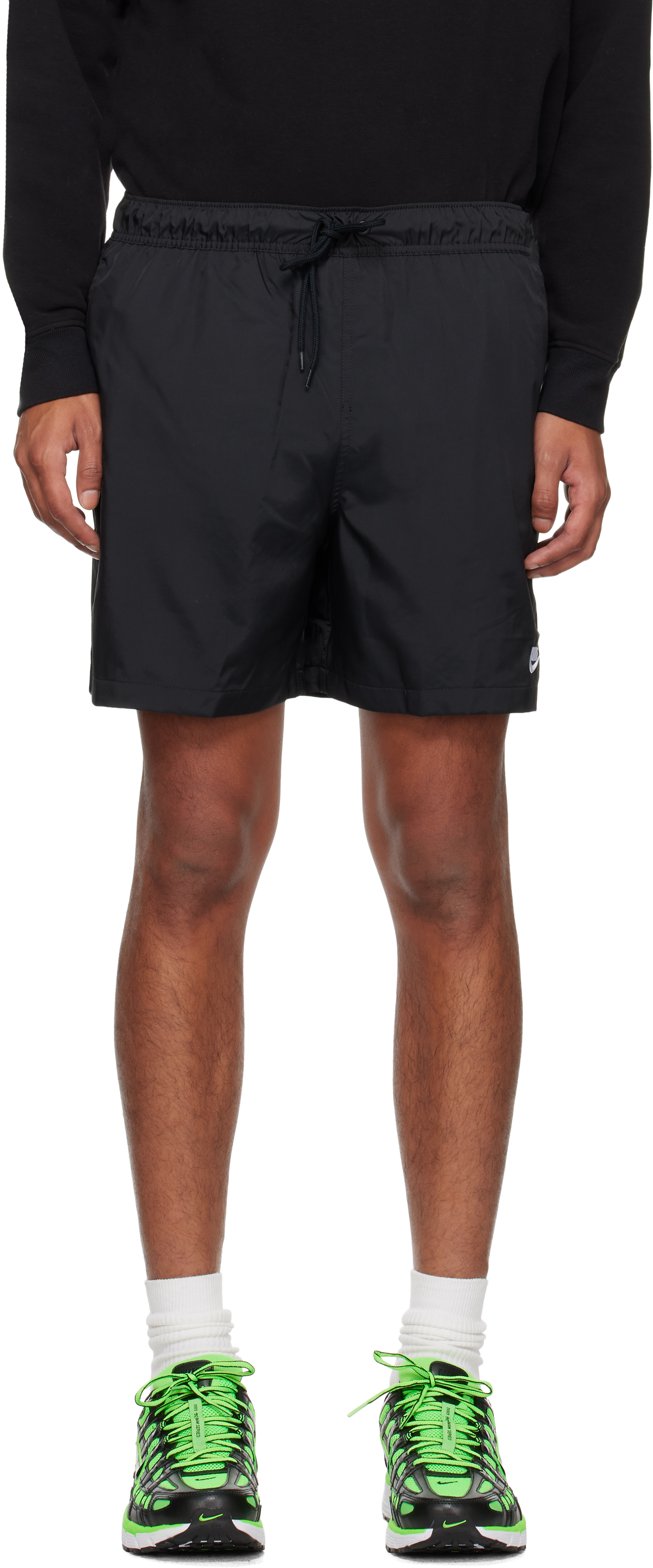 Black Woven Flow Shorts