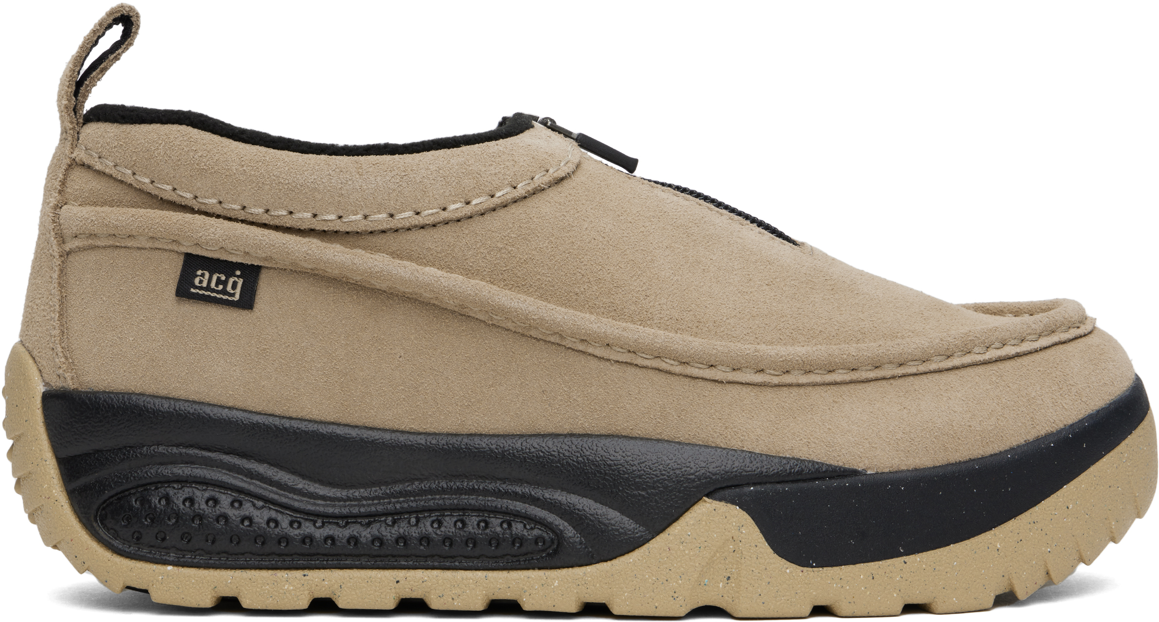 Nike Acg Izy Suede Sneakers In Khaki/limestone-blac