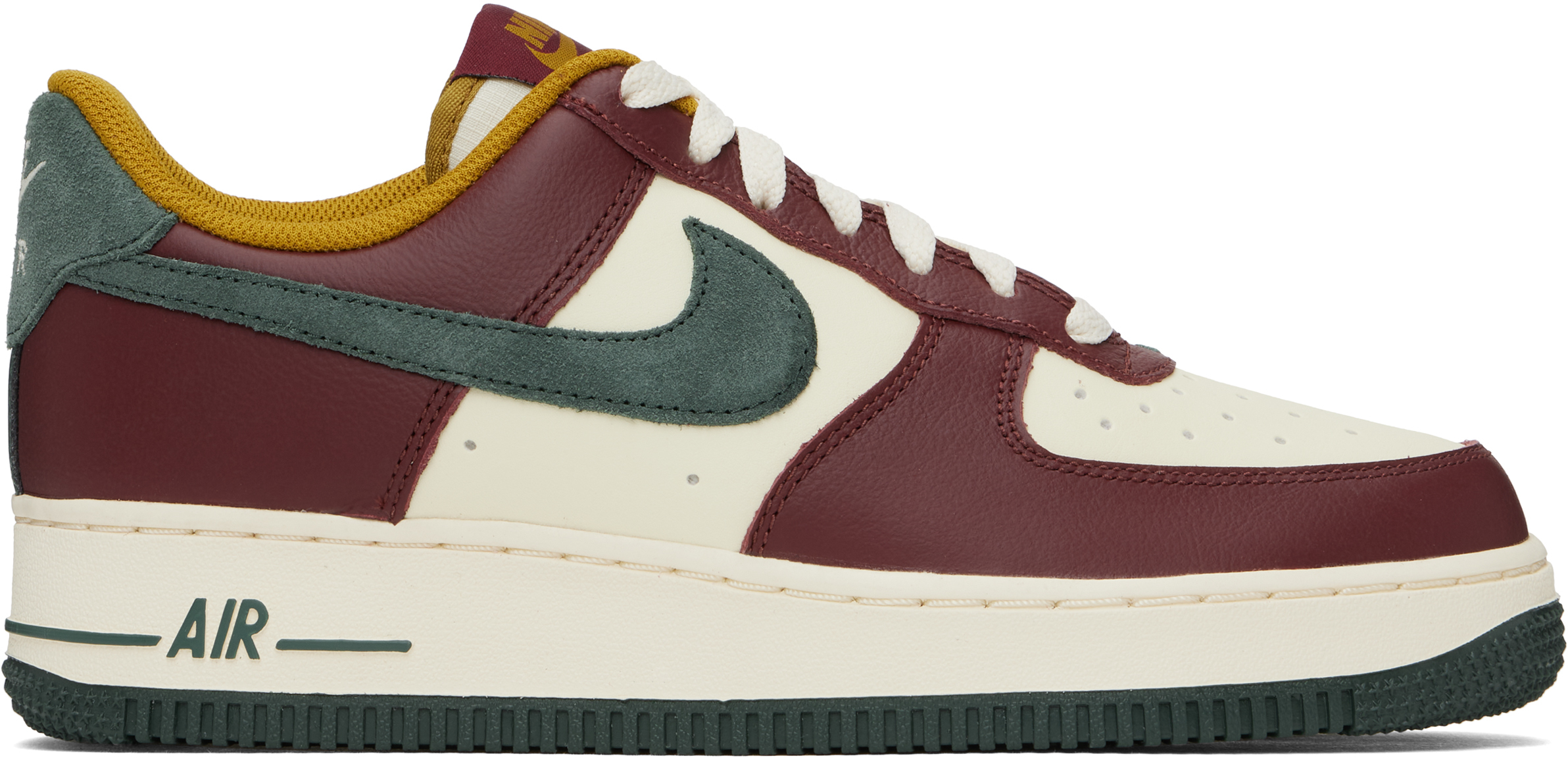 Off-White & Burgundy Air Force 1 '07 LV8 Sneakers