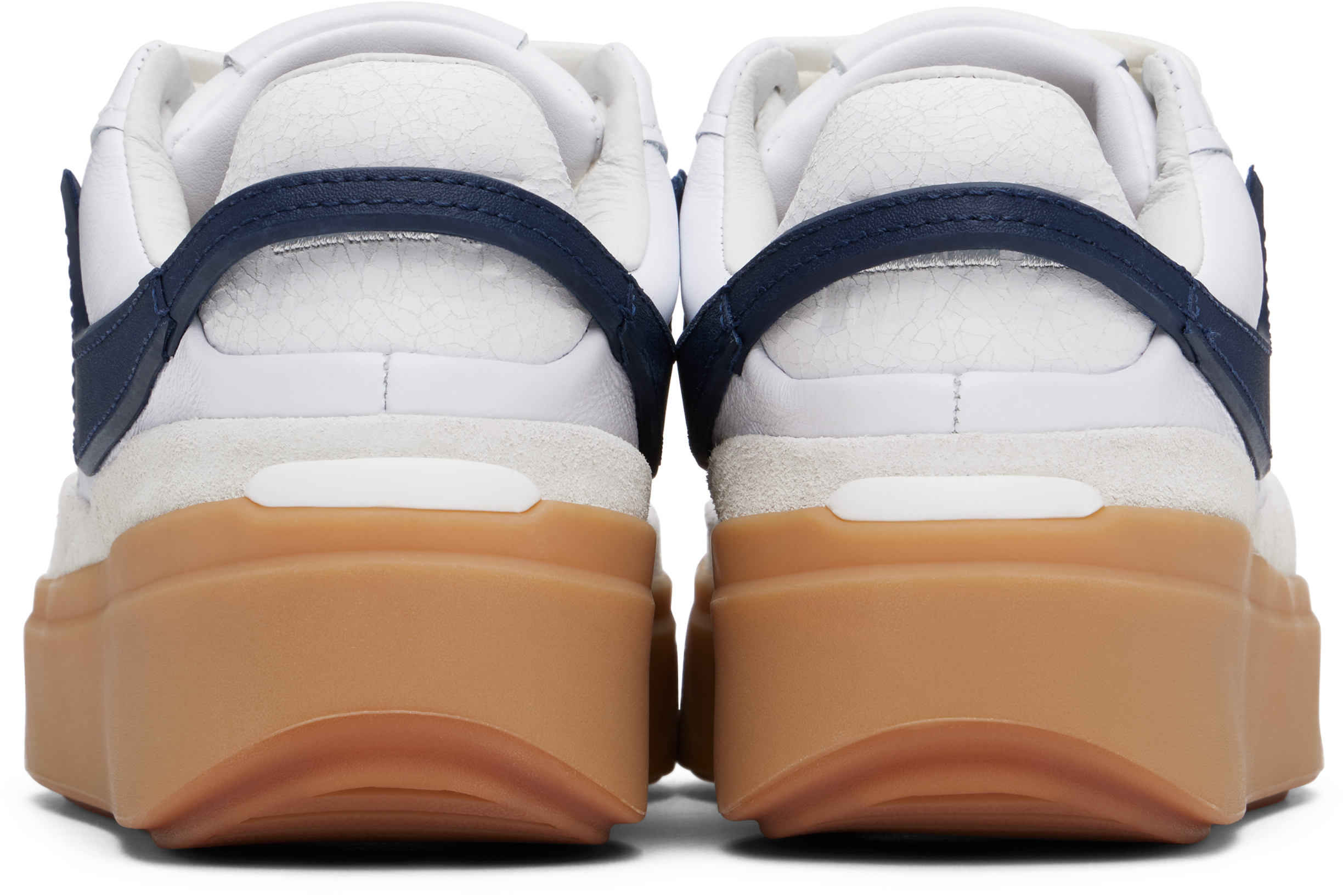 Shop Nike White & Navy Blazer Phantom Low Sneakers In White/midnight Navy-