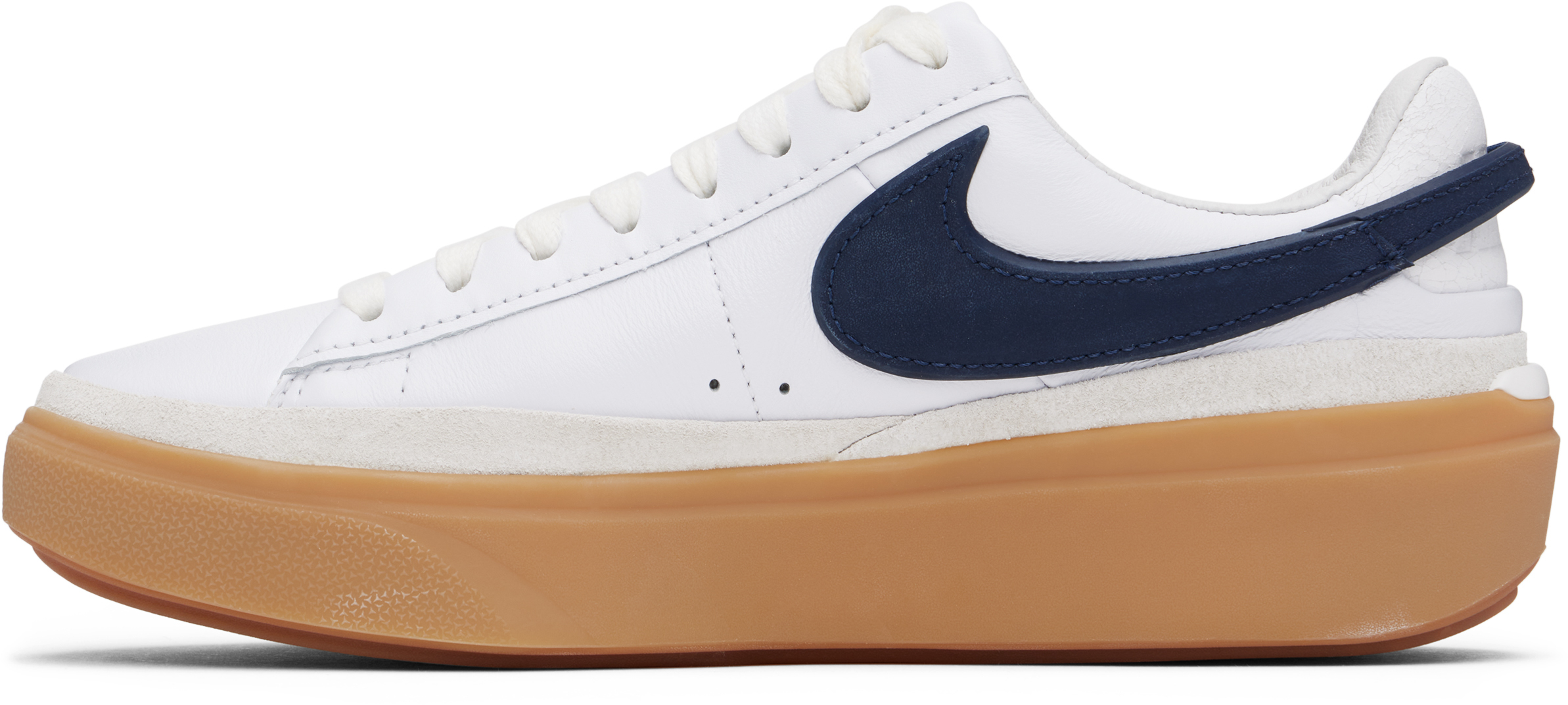 Shop Nike White & Navy Blazer Phantom Low Sneakers In White/midnight Navy-
