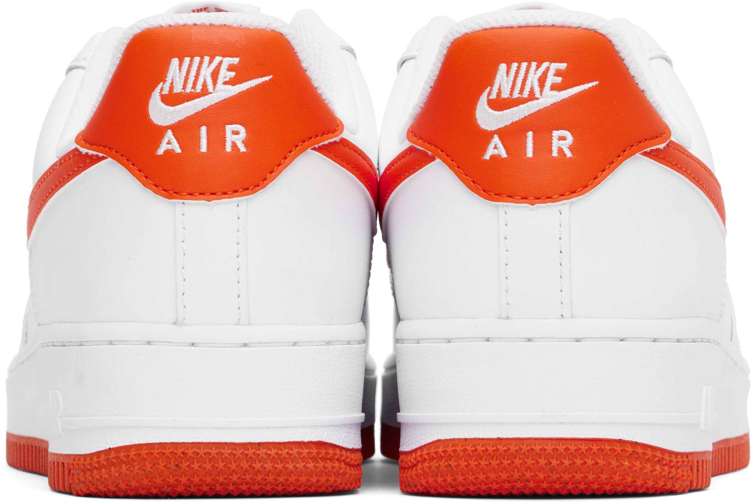 Nike White & Orange Air Force 1 '07 Sneakers In White/safety Orange-
