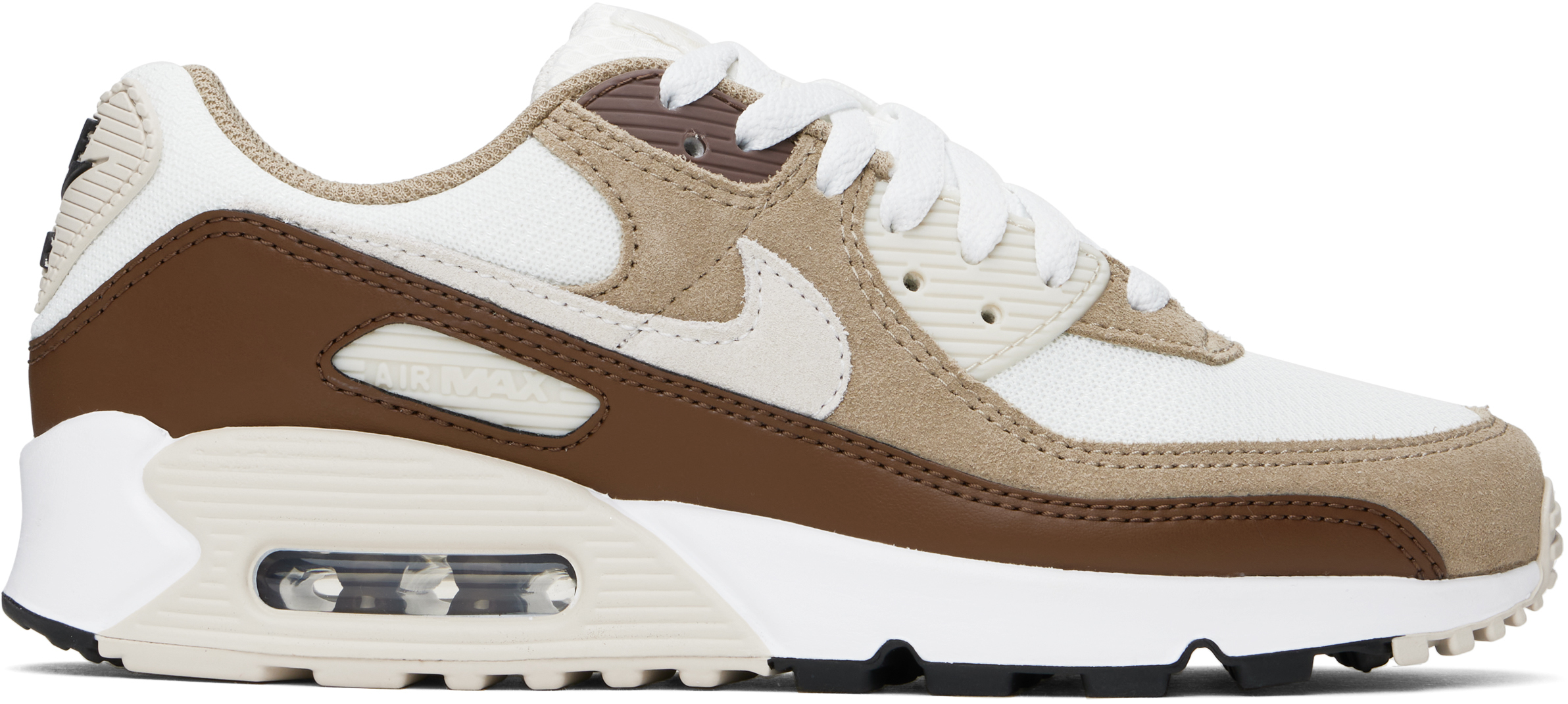 White & Brown Air Max 90 Sneakers