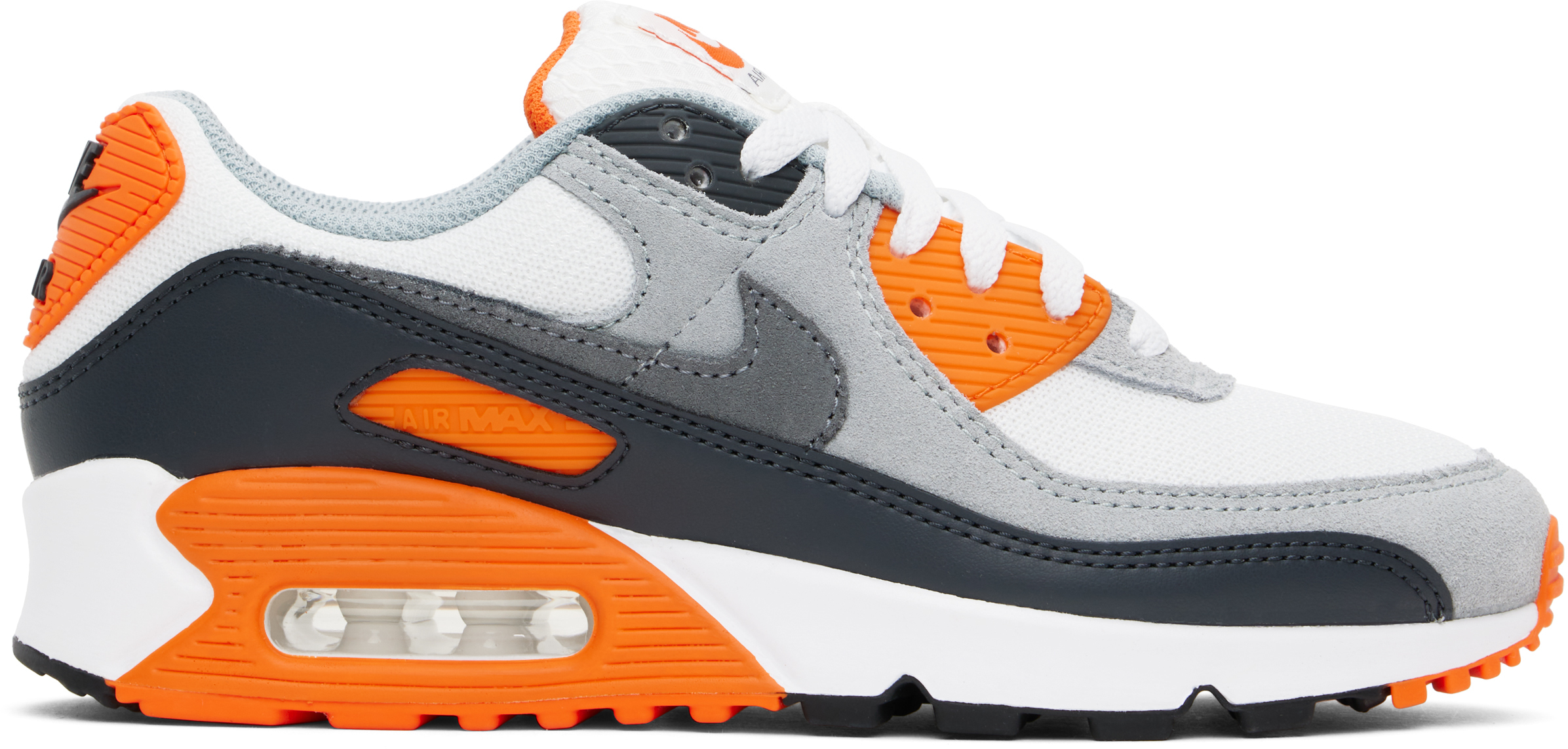 Nike Air Max 90 "safety Orange" Sneakers In Summit White/smoke G