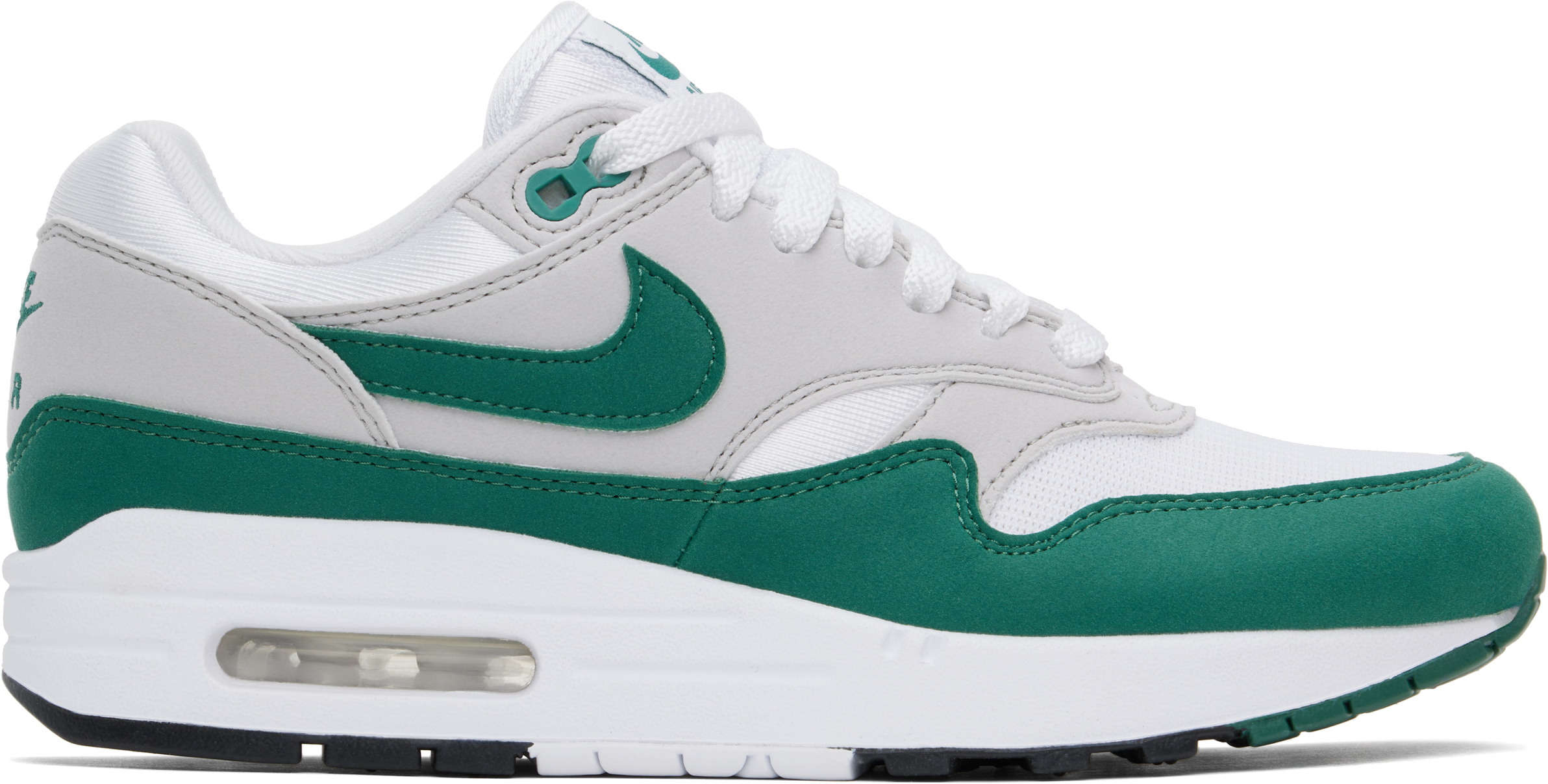 NIKE GRAY & GREEN AIR MAX 1 SNEAKERS