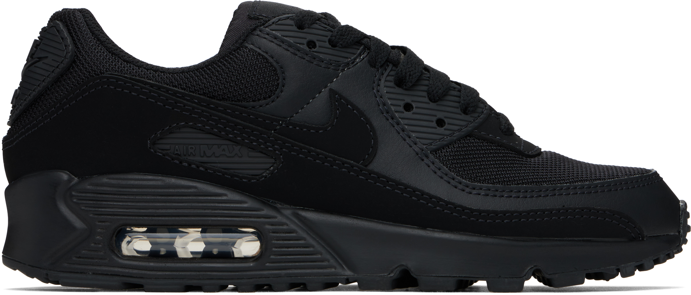 Nike Black Air Mac 90 Ltr Sneakers In Black/black-black-wh