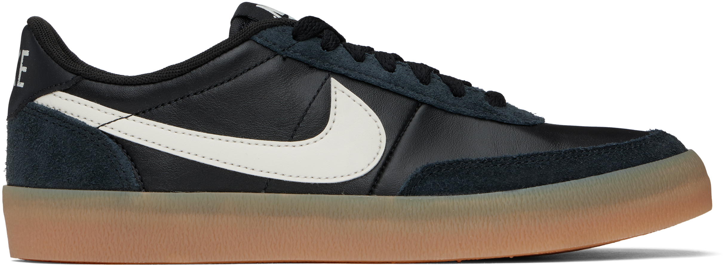 Nike black leather sneakers best sale