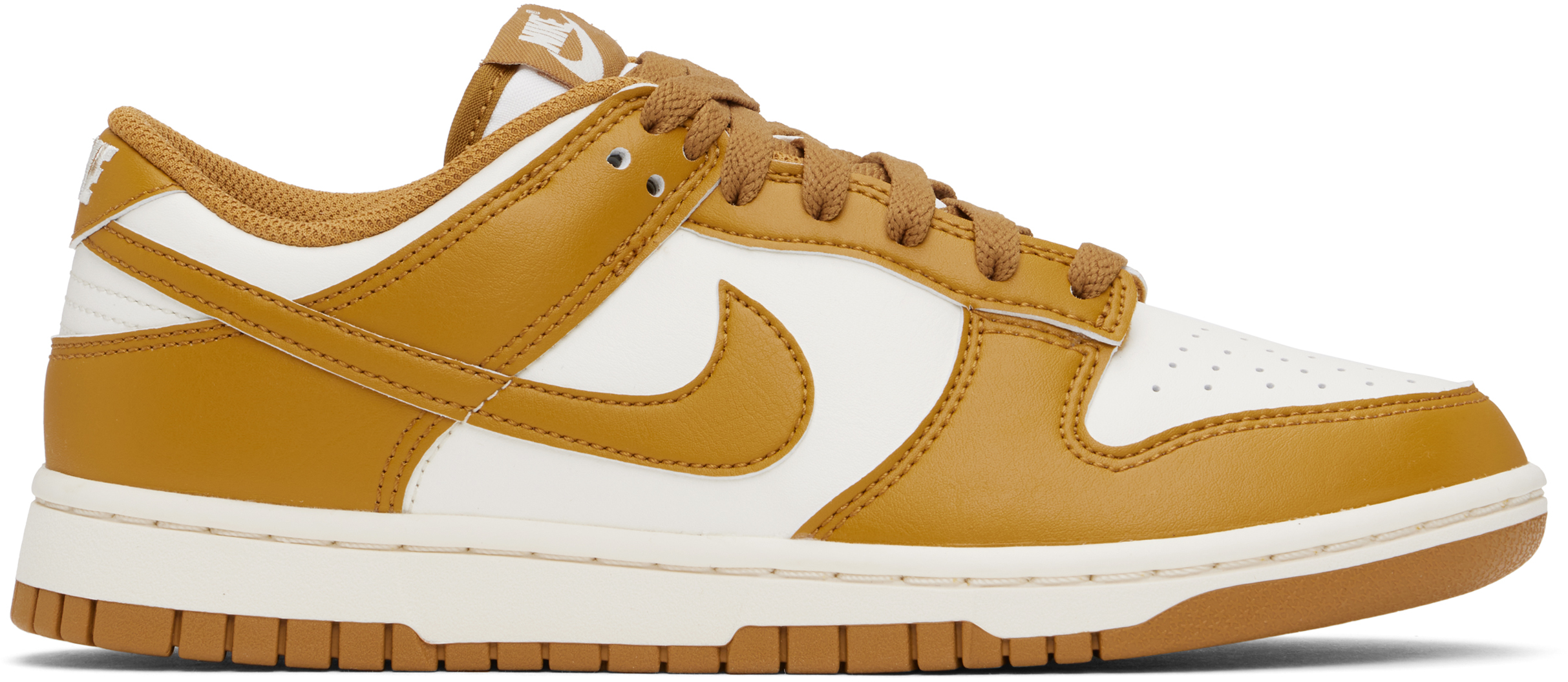 White & Brown Dunk Low Retro Sneakers