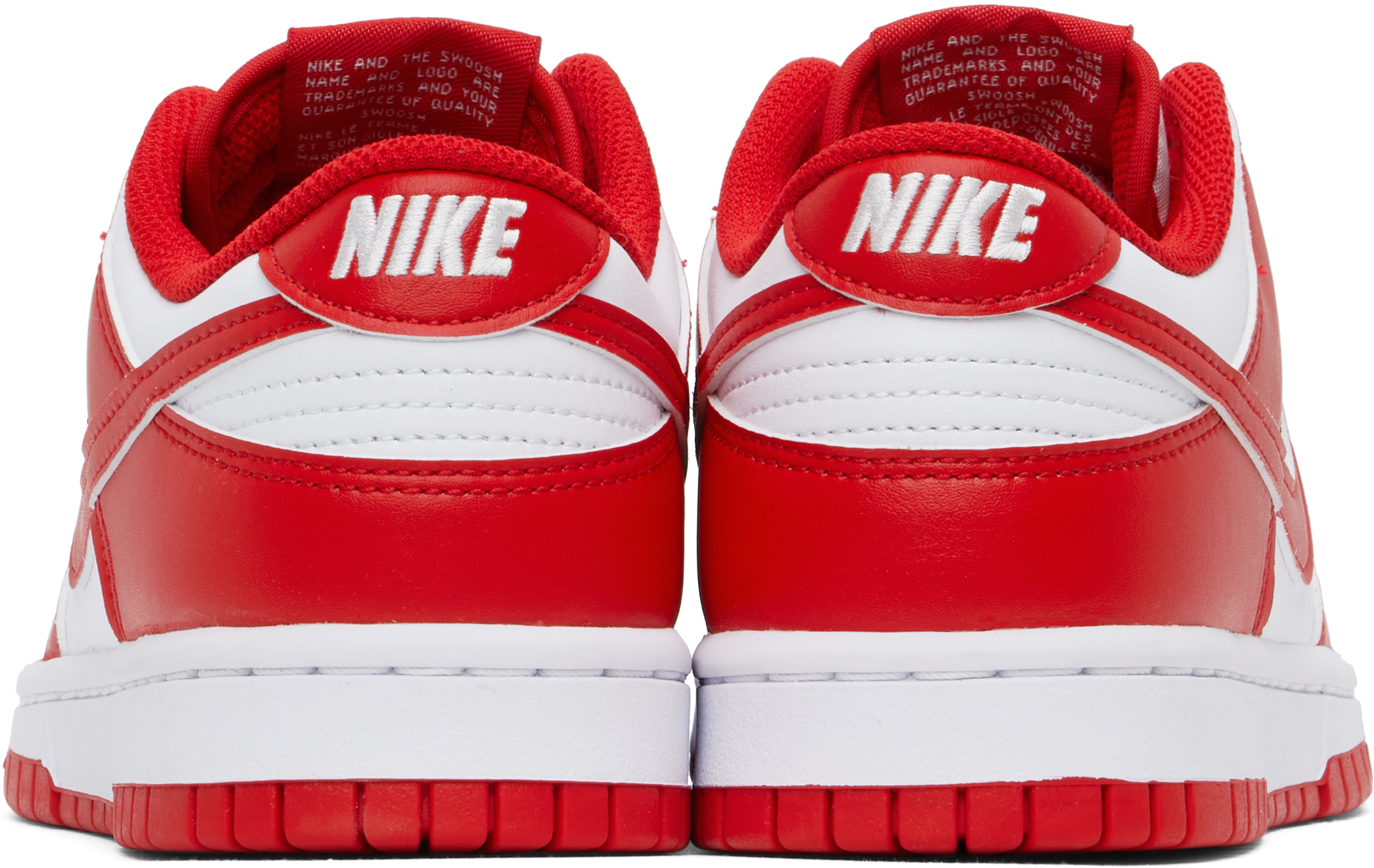 White & Red Dunk Low Retro Sneakers - Thumbnail 2