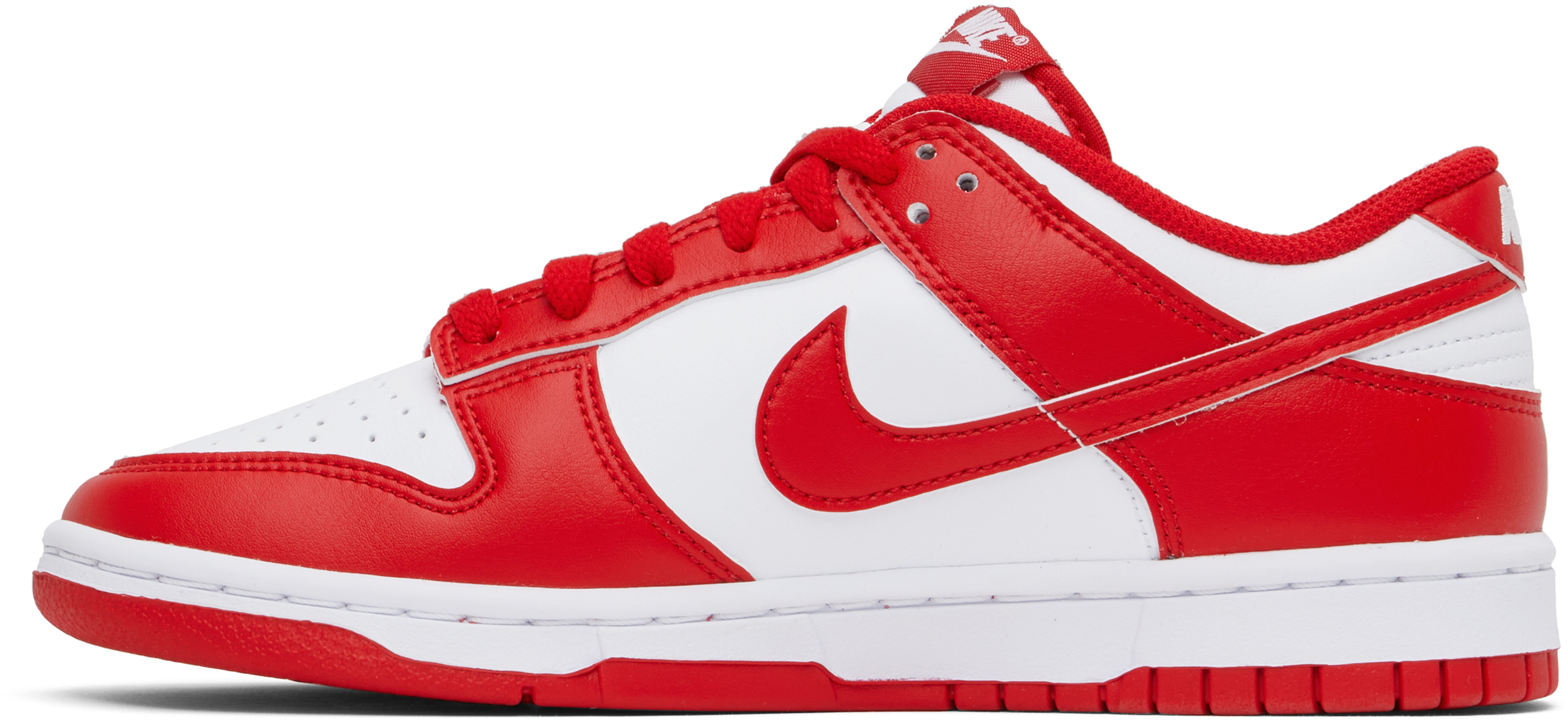 White & Red Dunk Low Retro Sneakers - Thumbnail 3